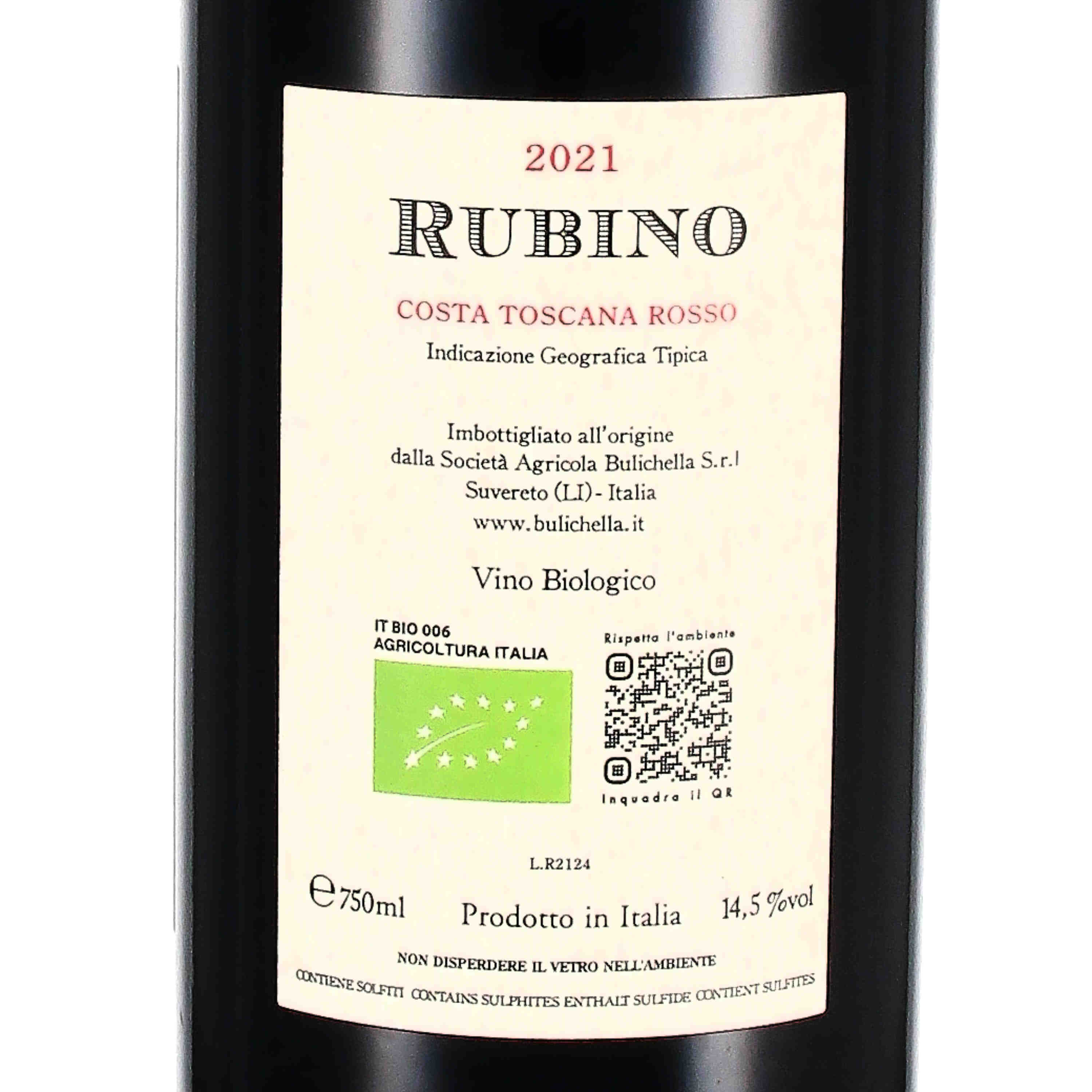 Costa Toscana Rosso IGT Rubino 2021 (bio)