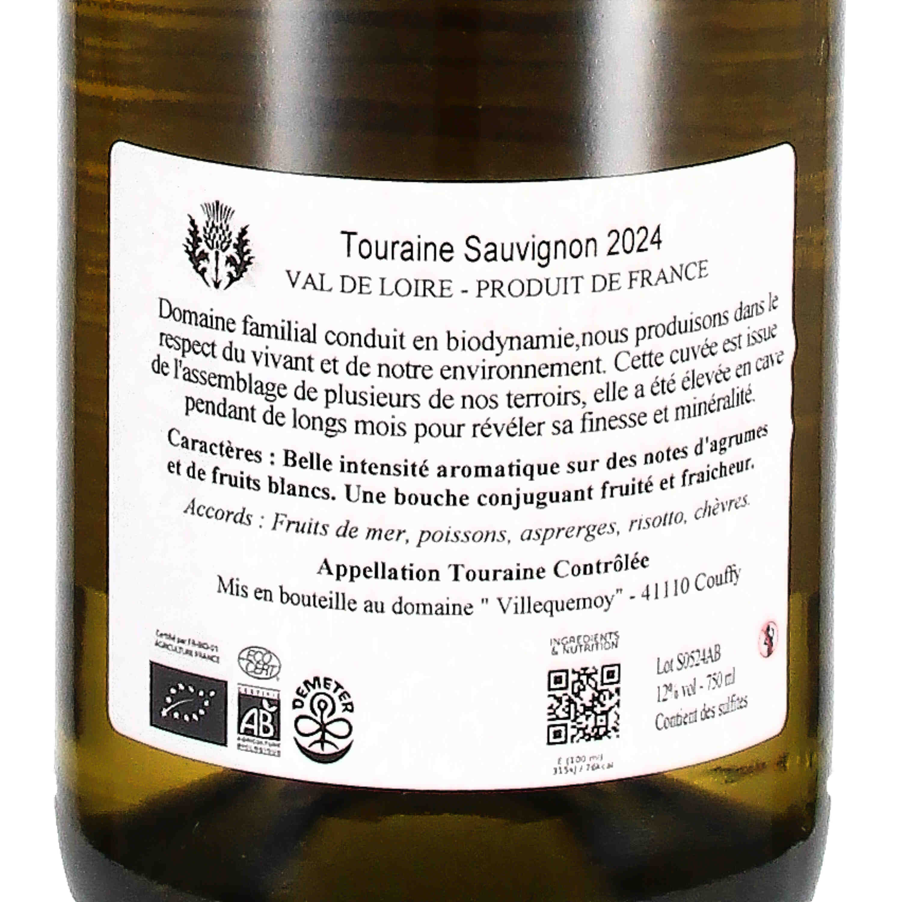 Touraine Sauvignon Blanc AOC 2024 (Bio)