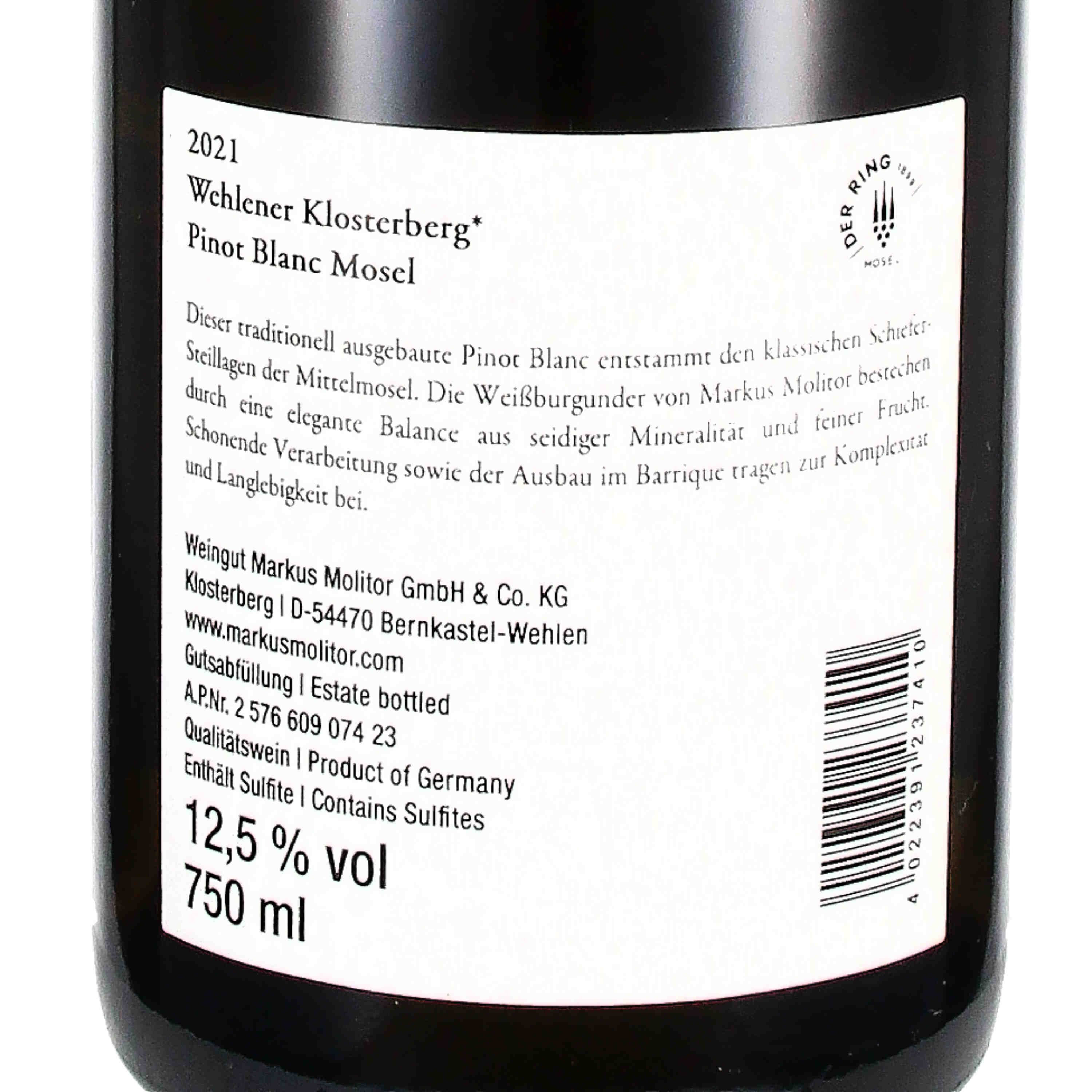 Pinot Blanc Wehlener Klosterberg  * 2021 QbA