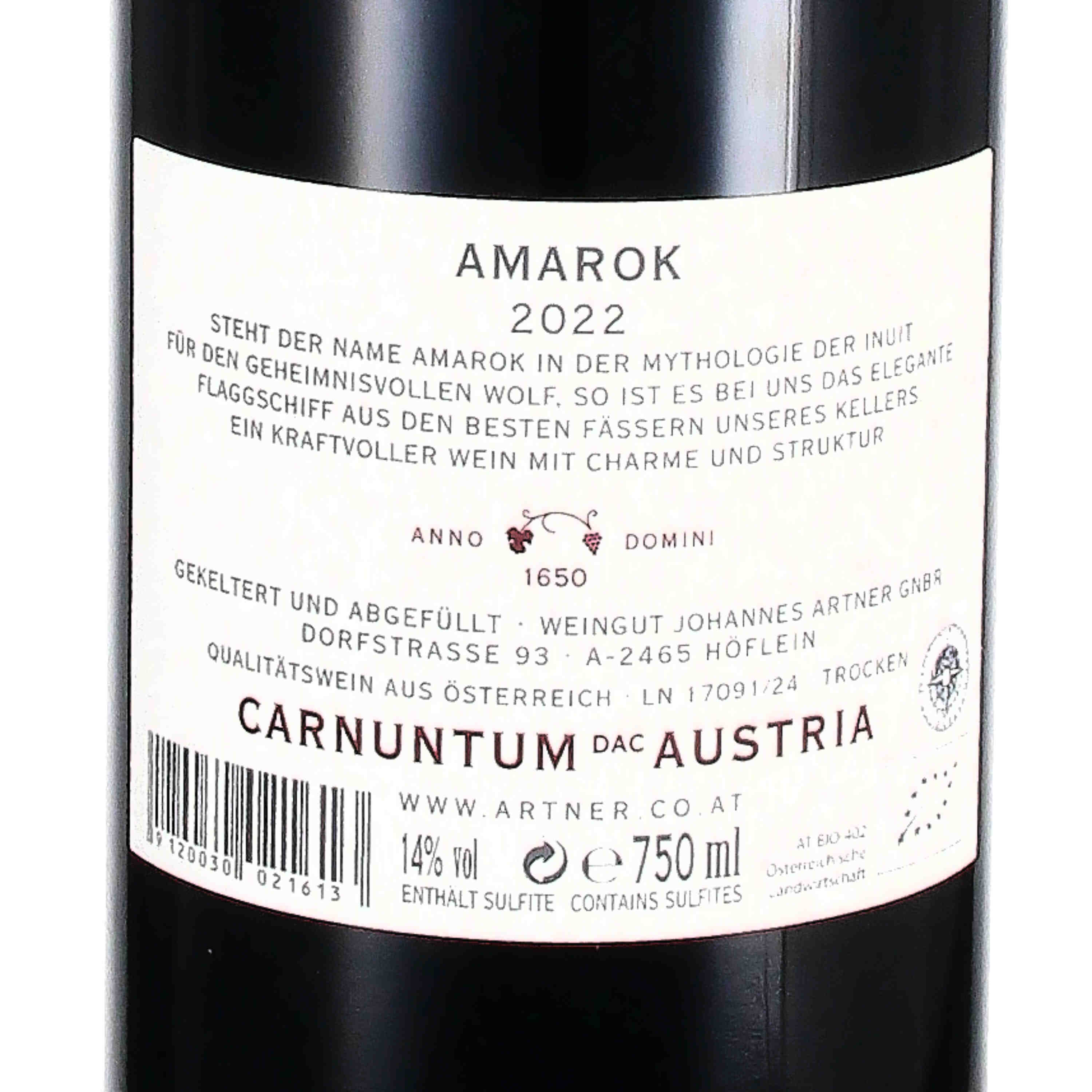 "Amarok" Carnuntum DAC 2022 (bio)