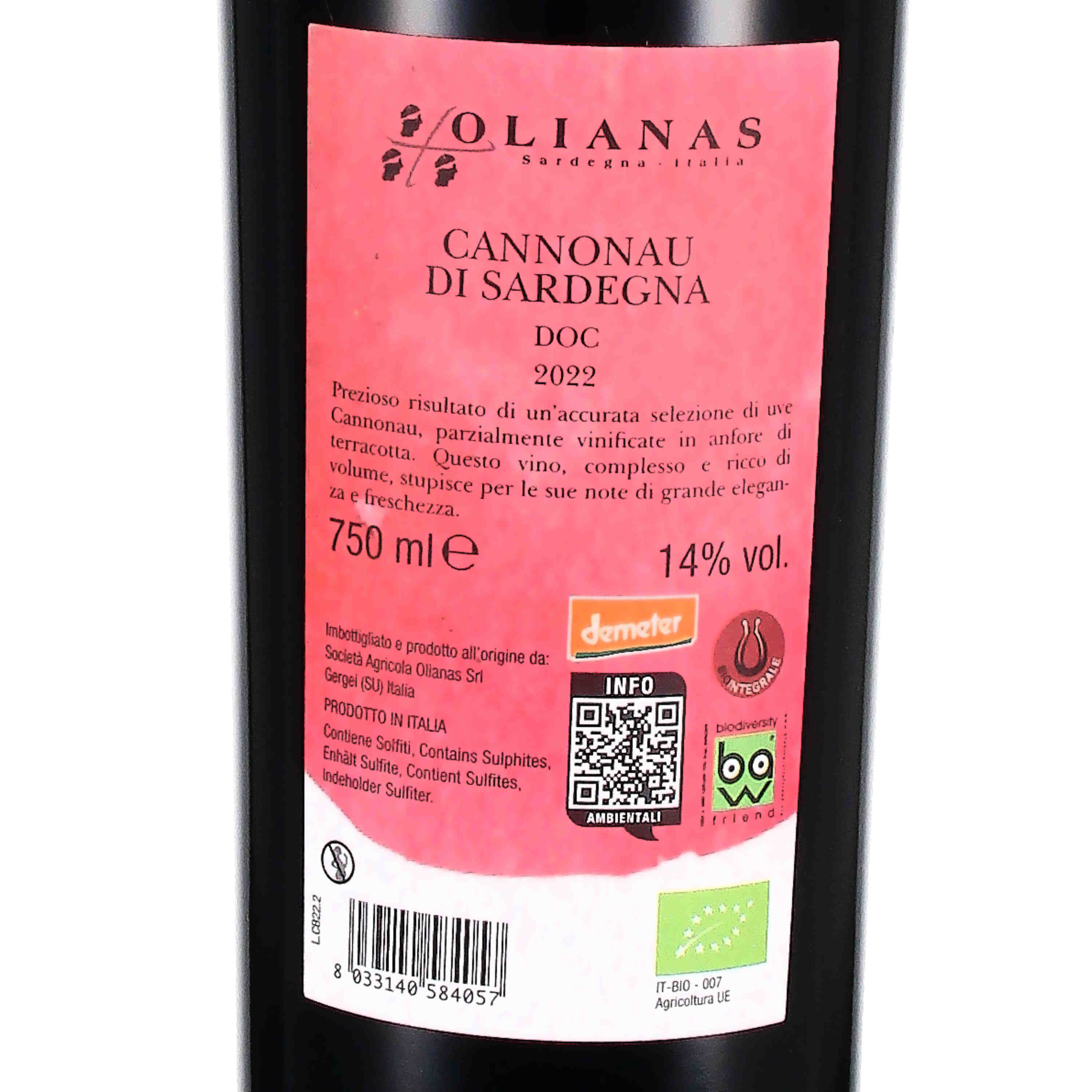 Cannonau di Sardegna DOC 2022 (bio)