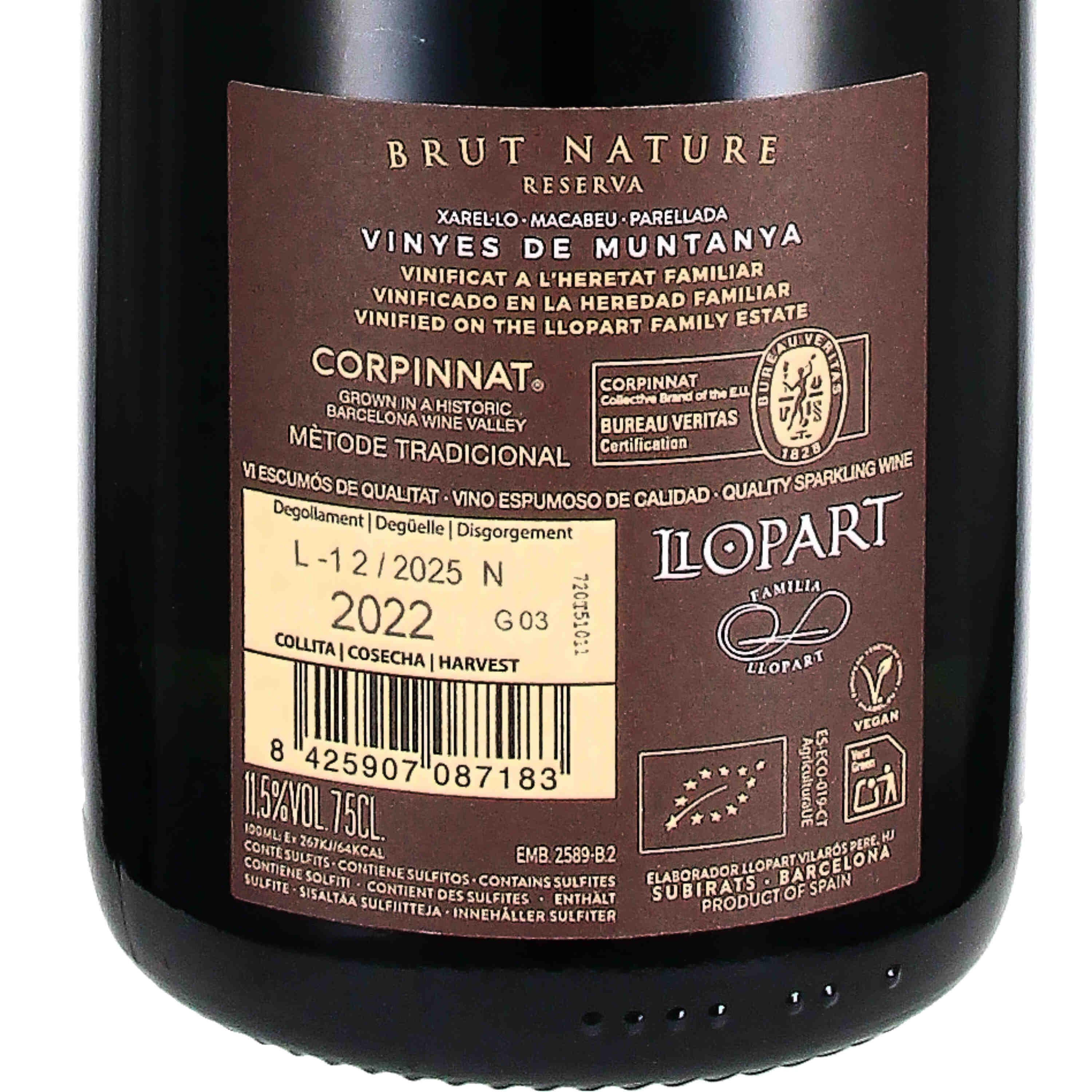 Corpinnat brut nature Reserva 2022 (bio)