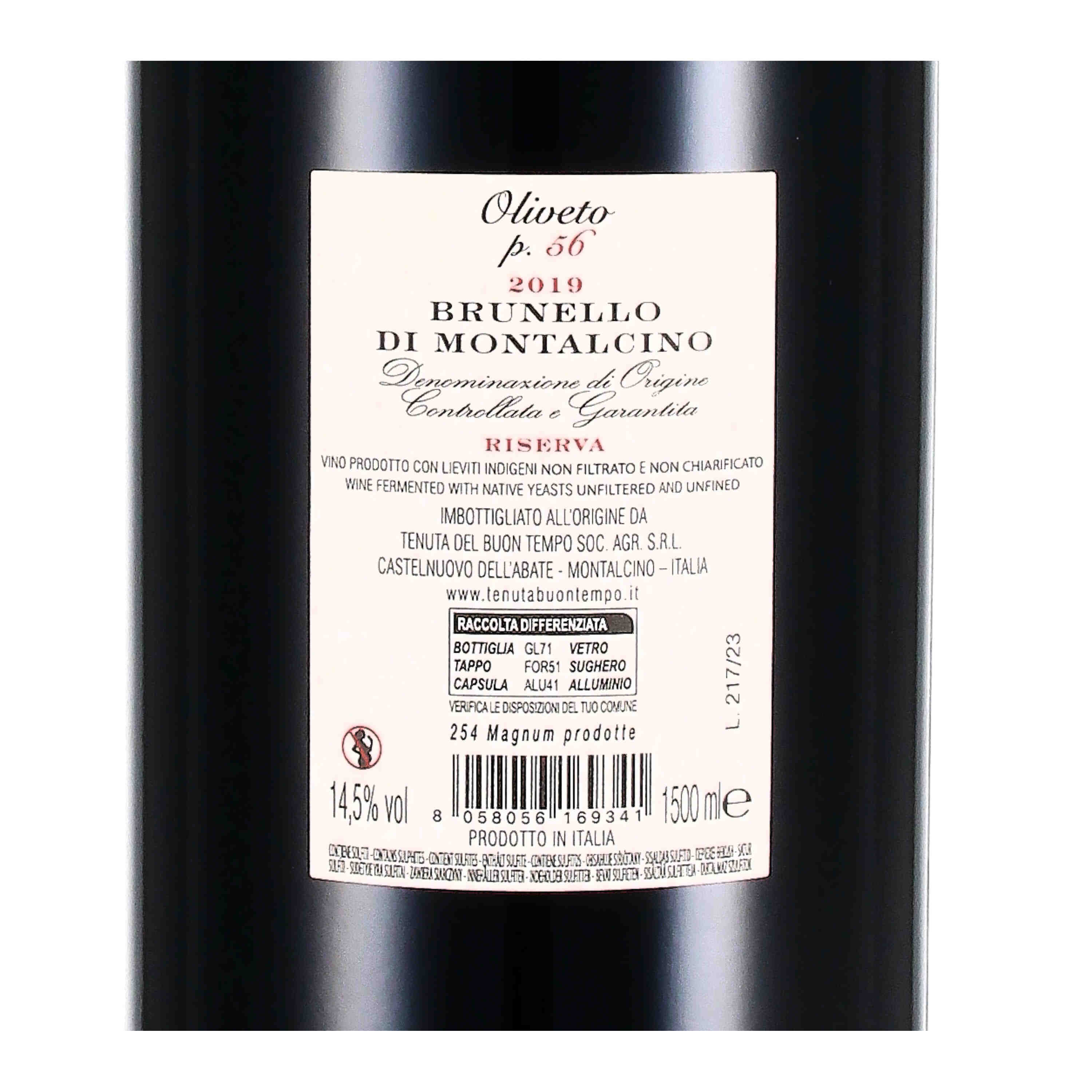 Brunello di Montalcino Riserva Oliveto P.56 DOC 2019 - Magnum
