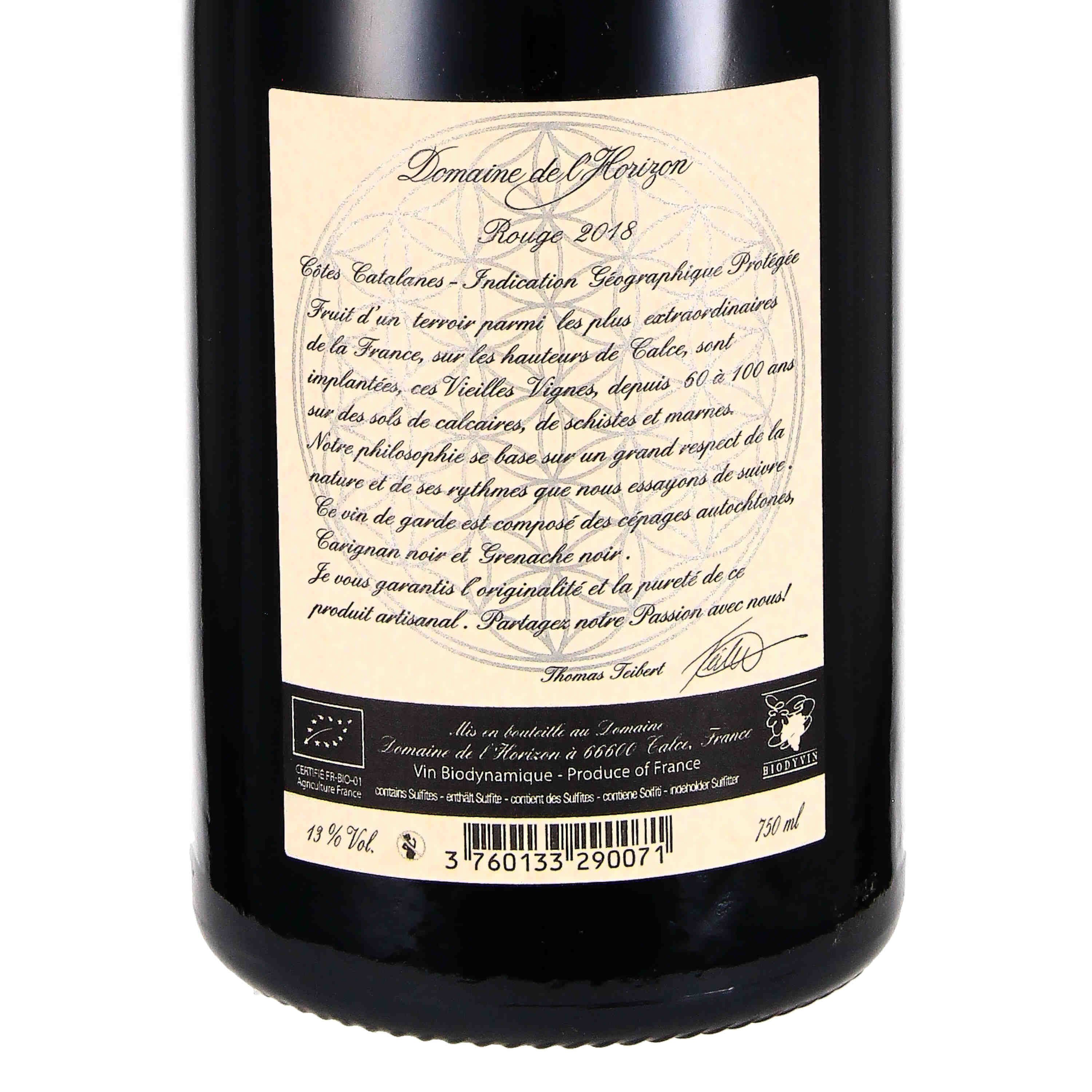 Domaine de L`Horizon rouge 2018 VdP des Côtes Catalanes (bio)