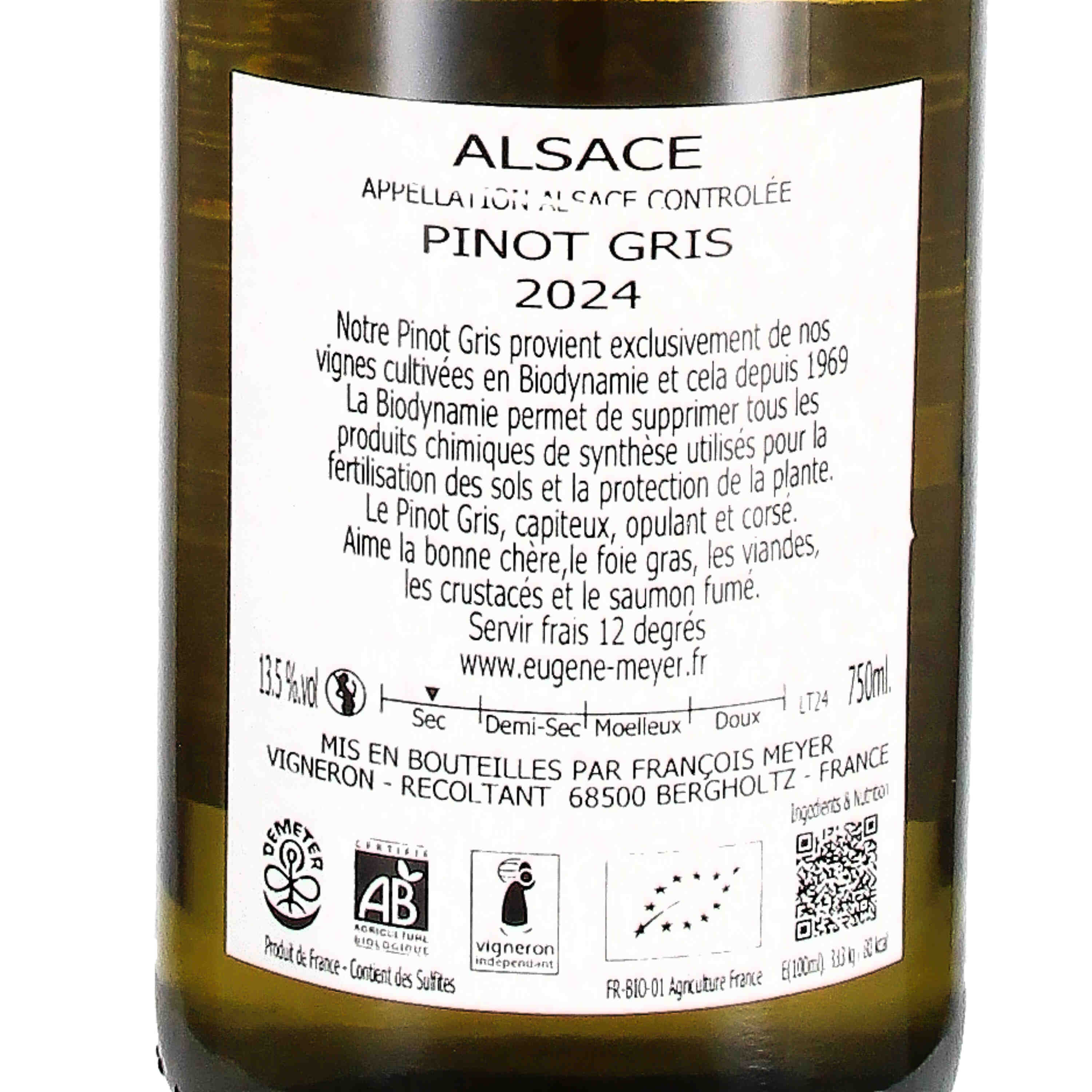 Pinot Gris Alsace AOC 2024 (bio)