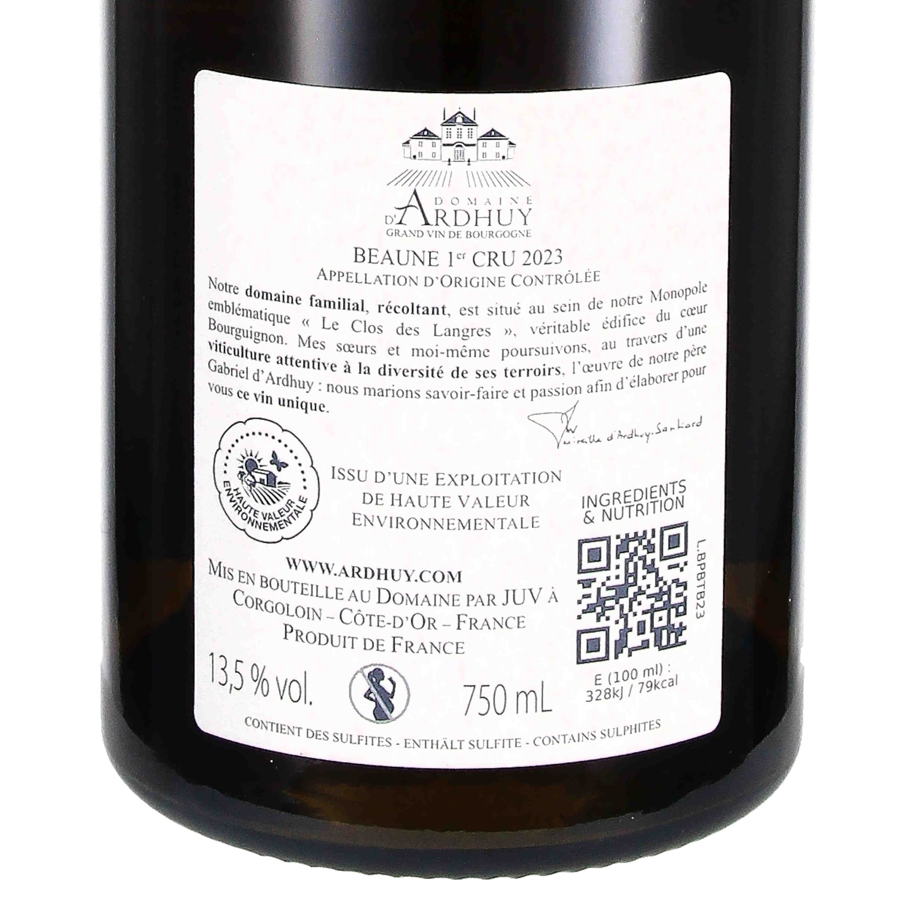 Beaune 1er Cru blanc AOC Petit Clos Blanc des Theurons 2023