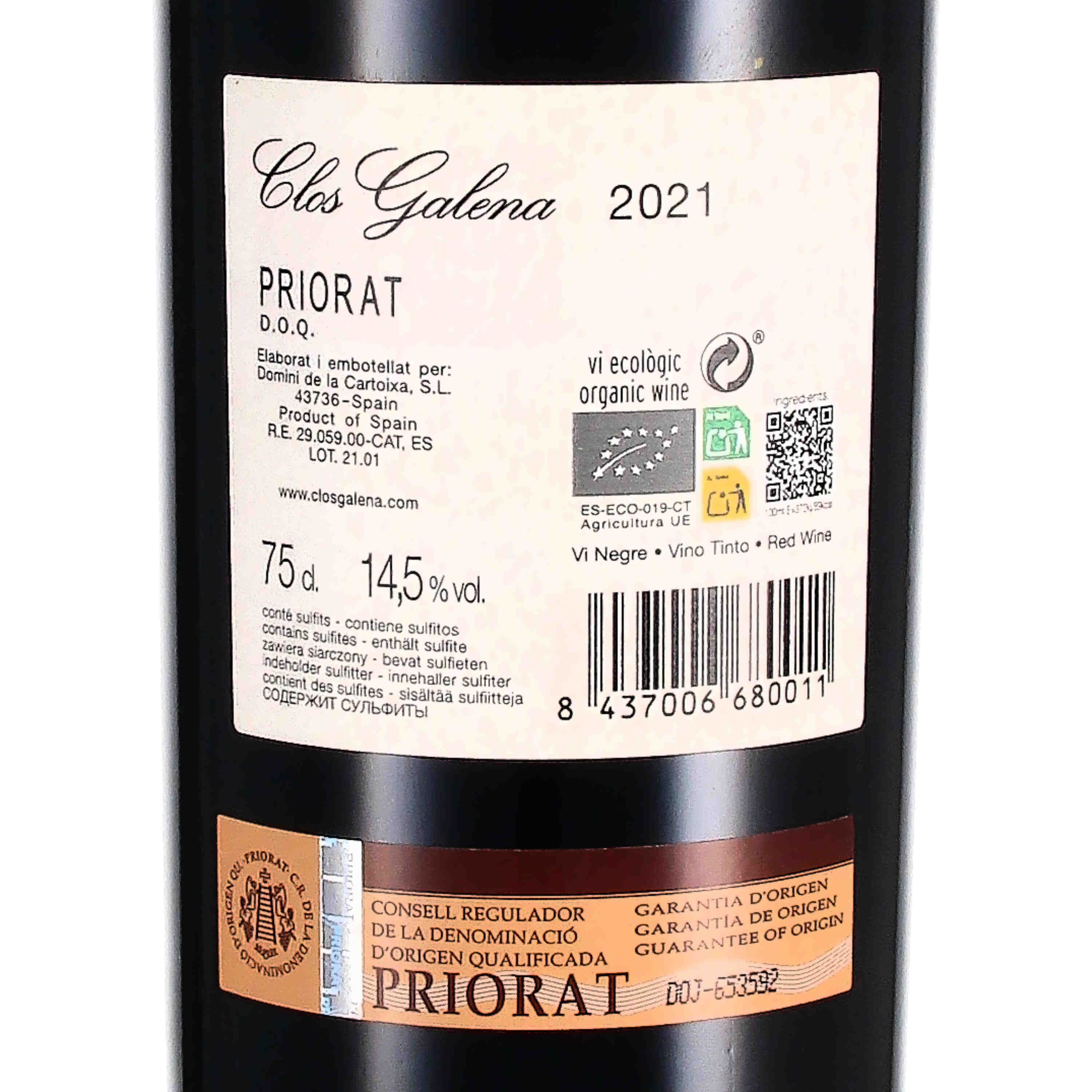 Clos Galena Priorat D.O.Q. 2021 (bio)