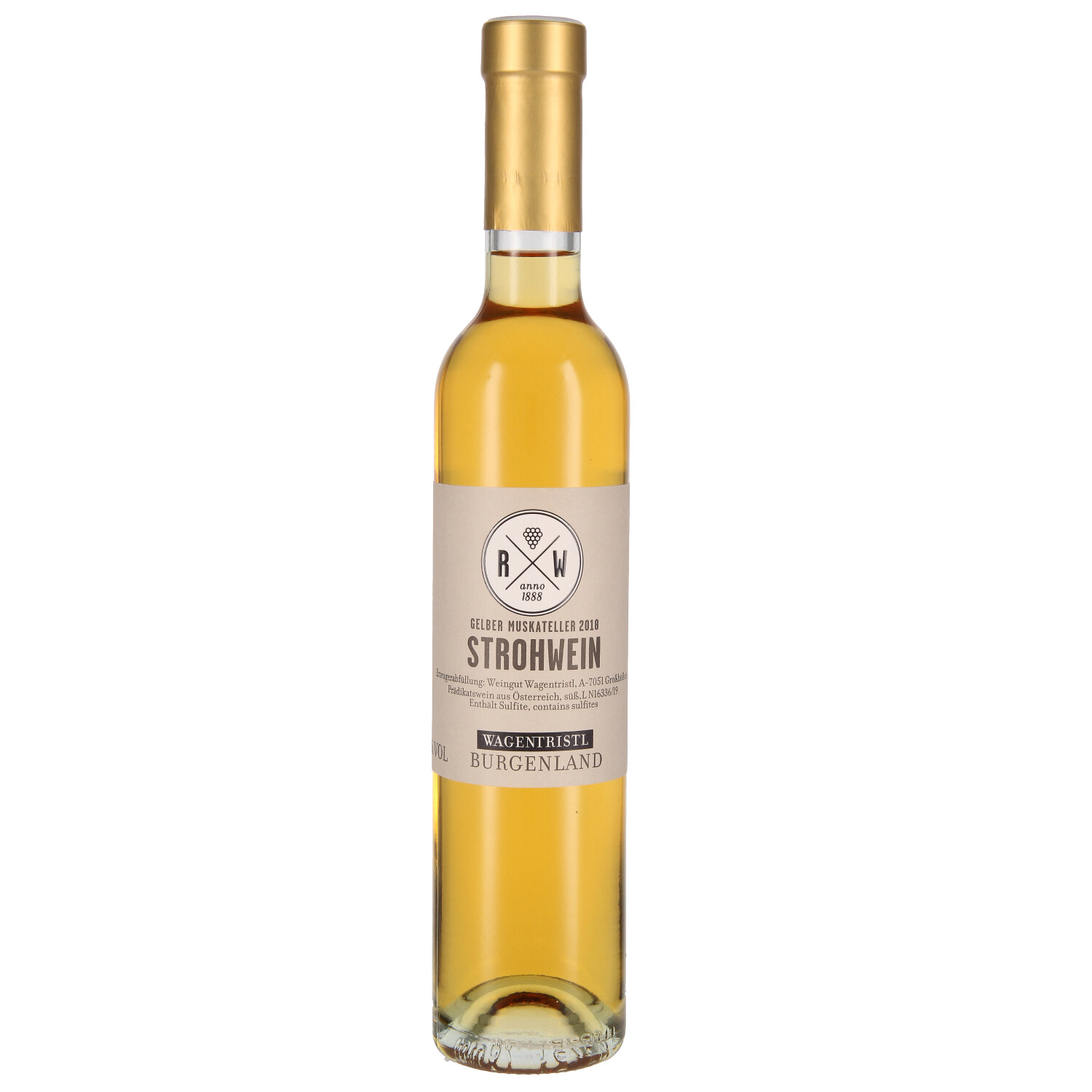Gelber Muskateller Strohwein 2018, QW  - halbe Flasche