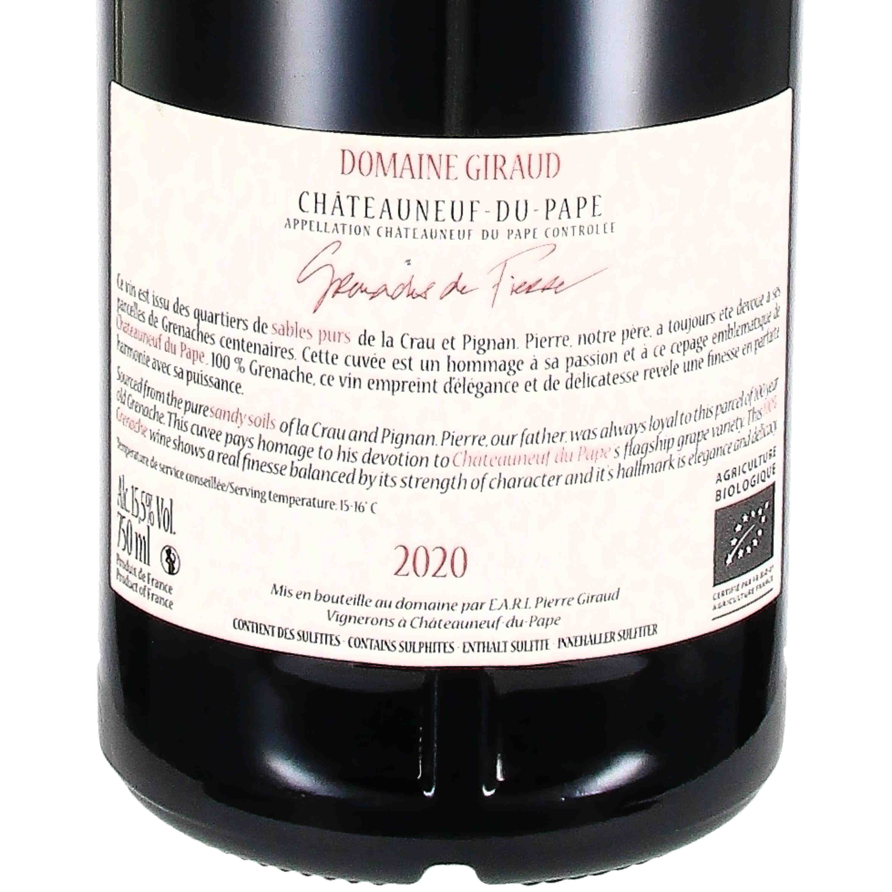 Châteauneuf du Pape Grenaches de Pierre 2020 (bio)
