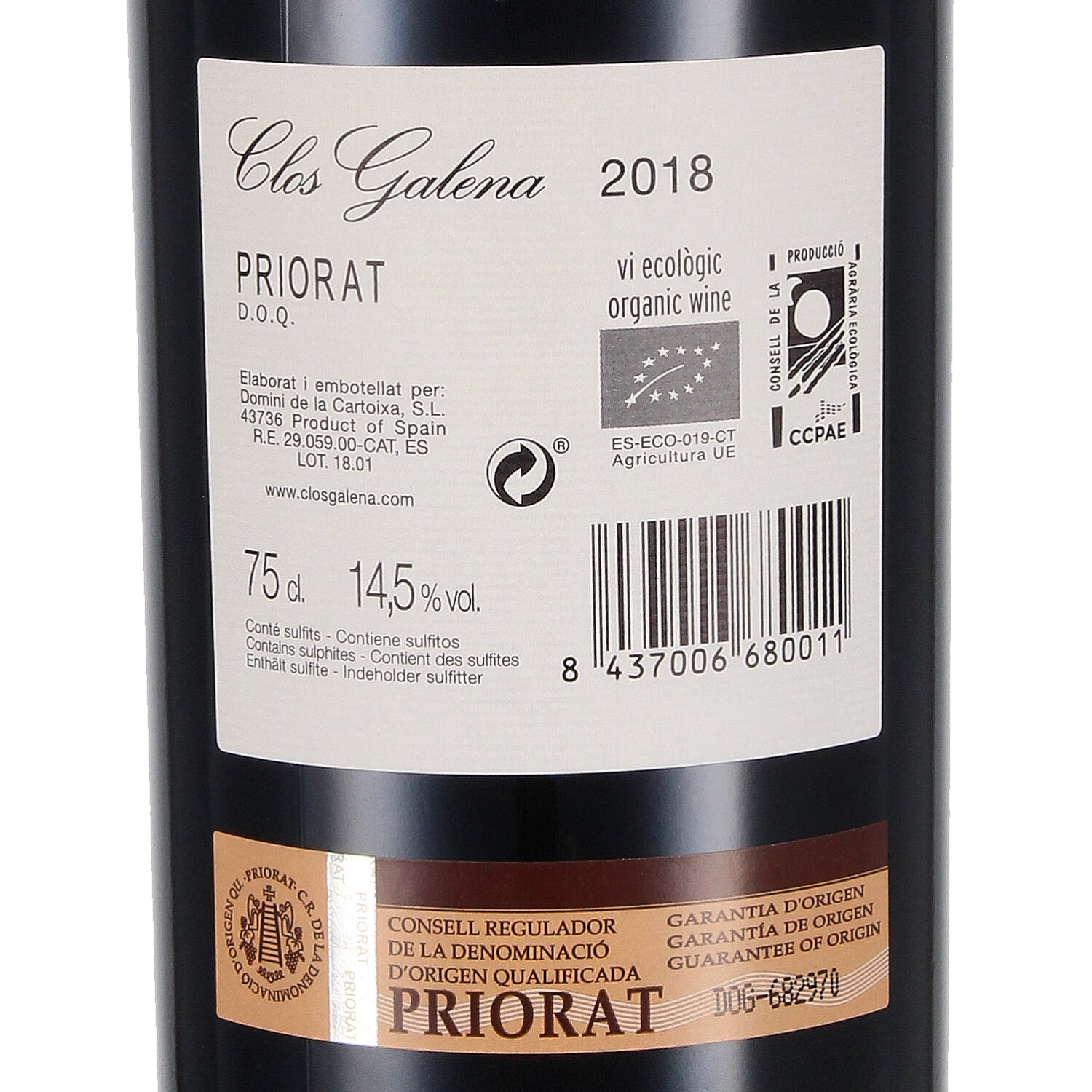 Clos Galena Priorat D.O.Q. 2018 (bio)