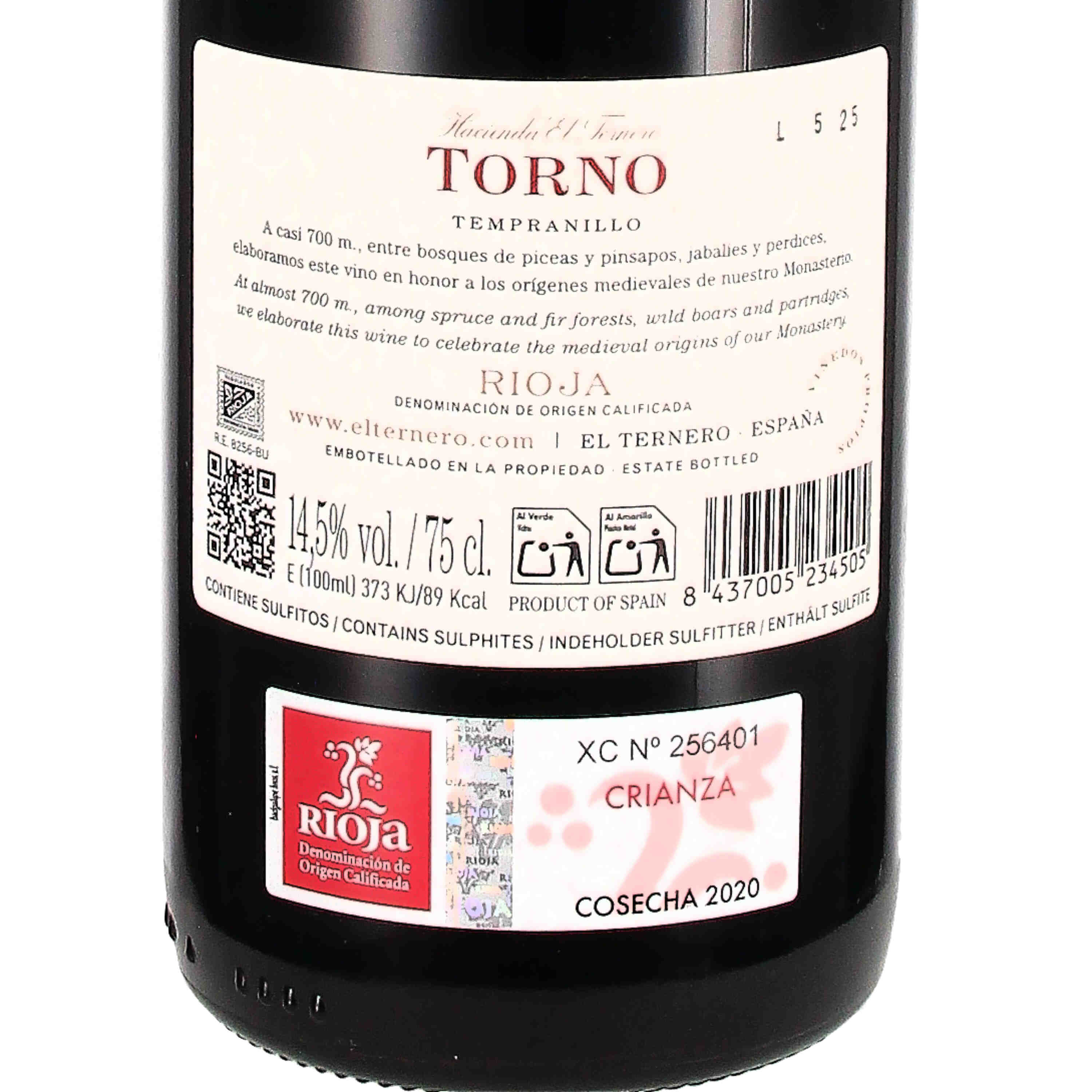 el Ternero Torno Crianza Rioja D.O.Ca 2020