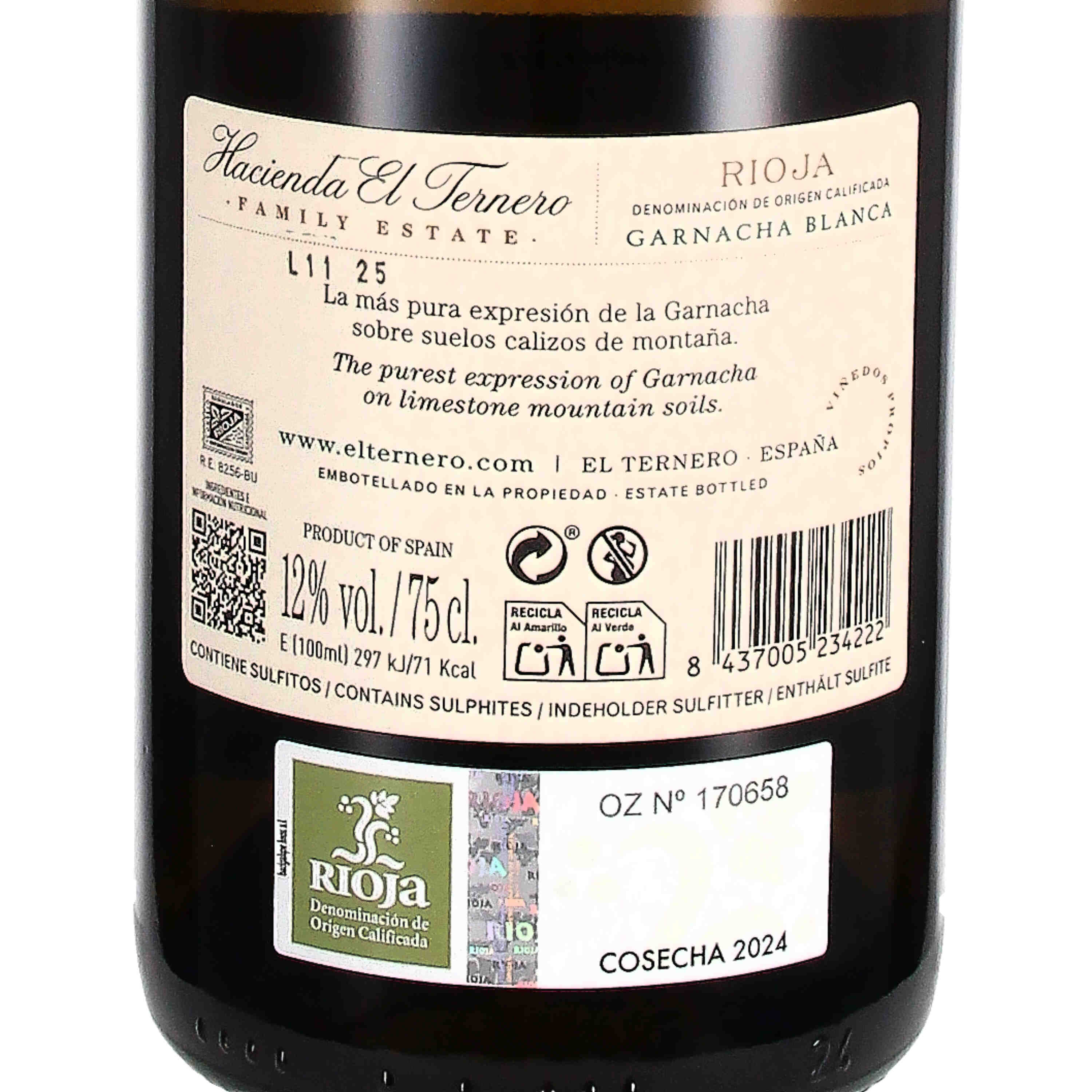 el Ternero Garnacha Blanca D.O.Ca 2024