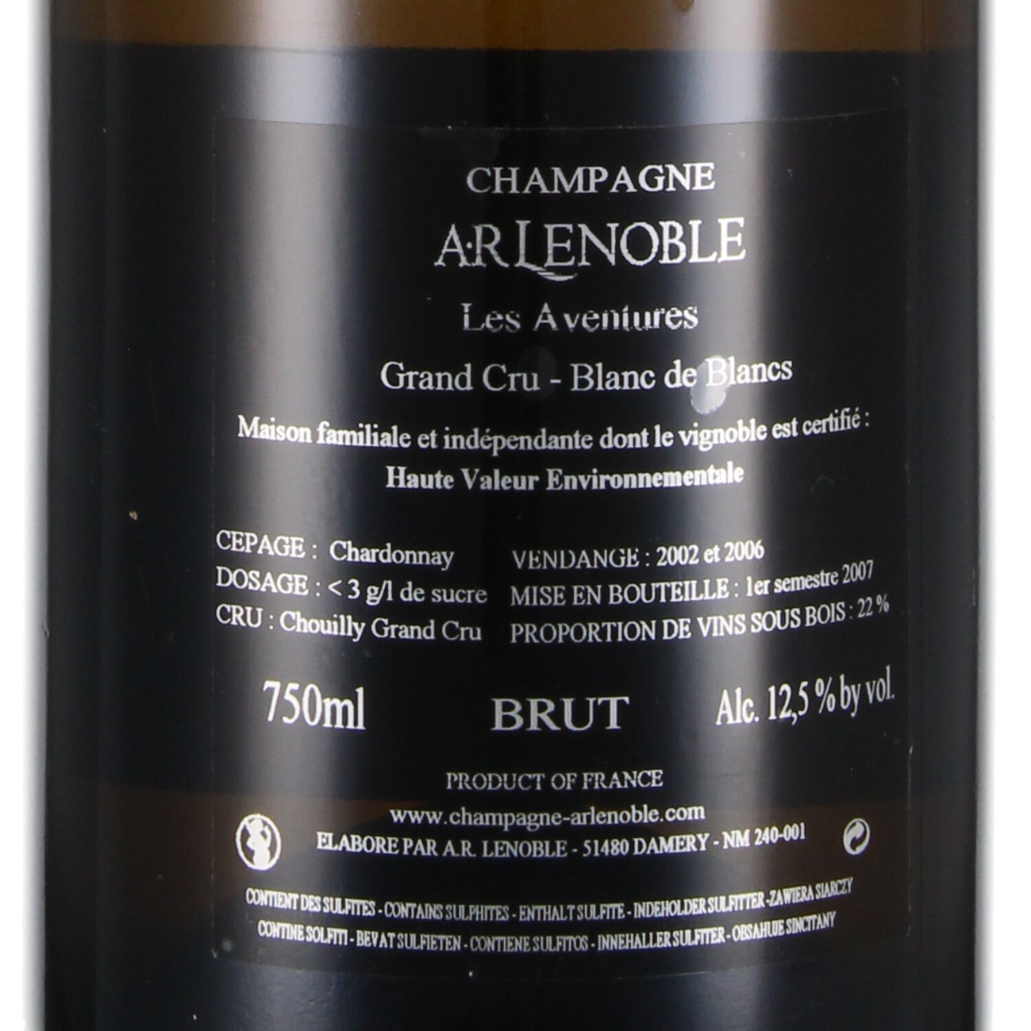 CHAMPAGNE AR LENOBLE Les Aventures Grand Cru Chouilly Blanc de Blancs  in GePa