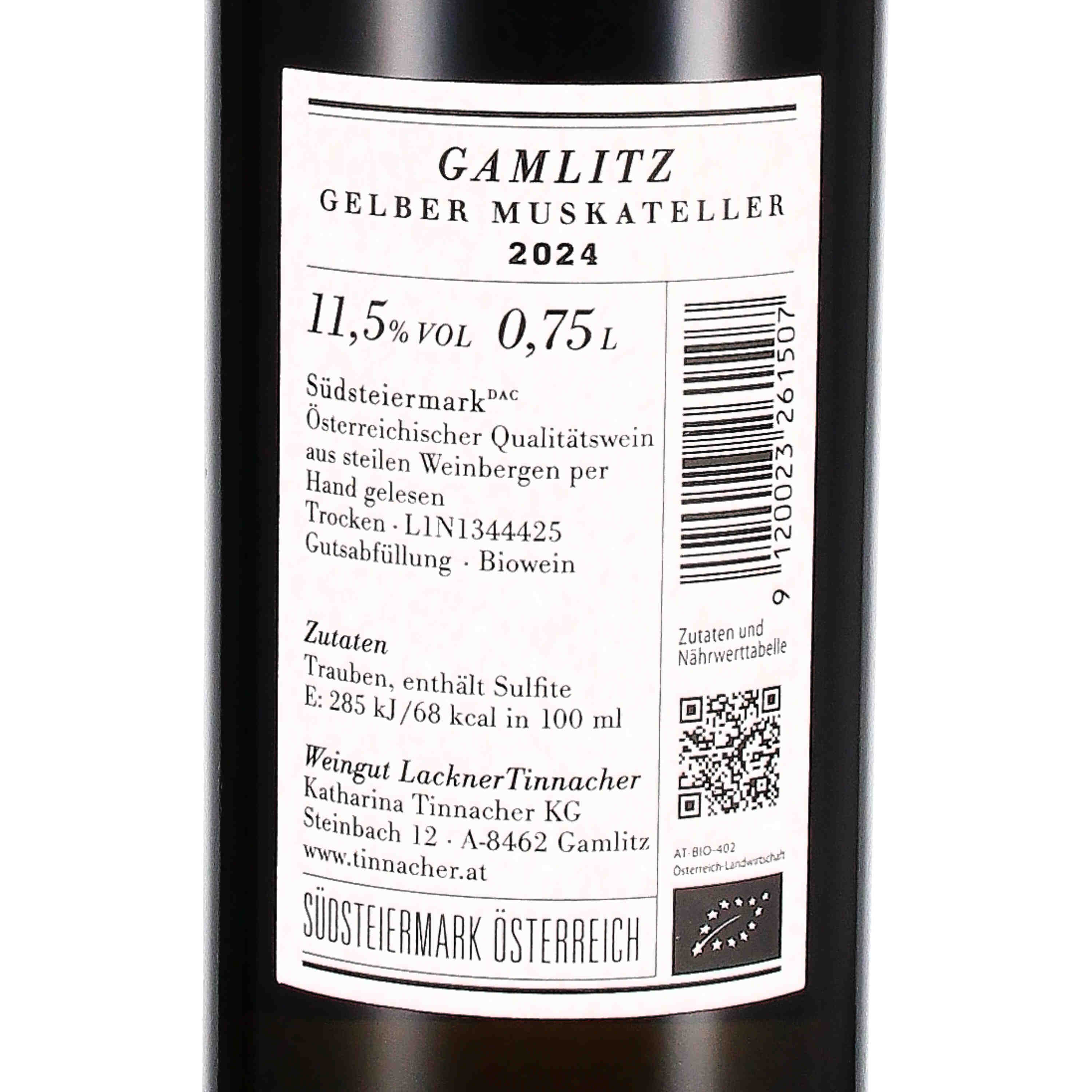 Gelber Muskateller Gamlitz Südsteiermark DAC 2024 (bio)