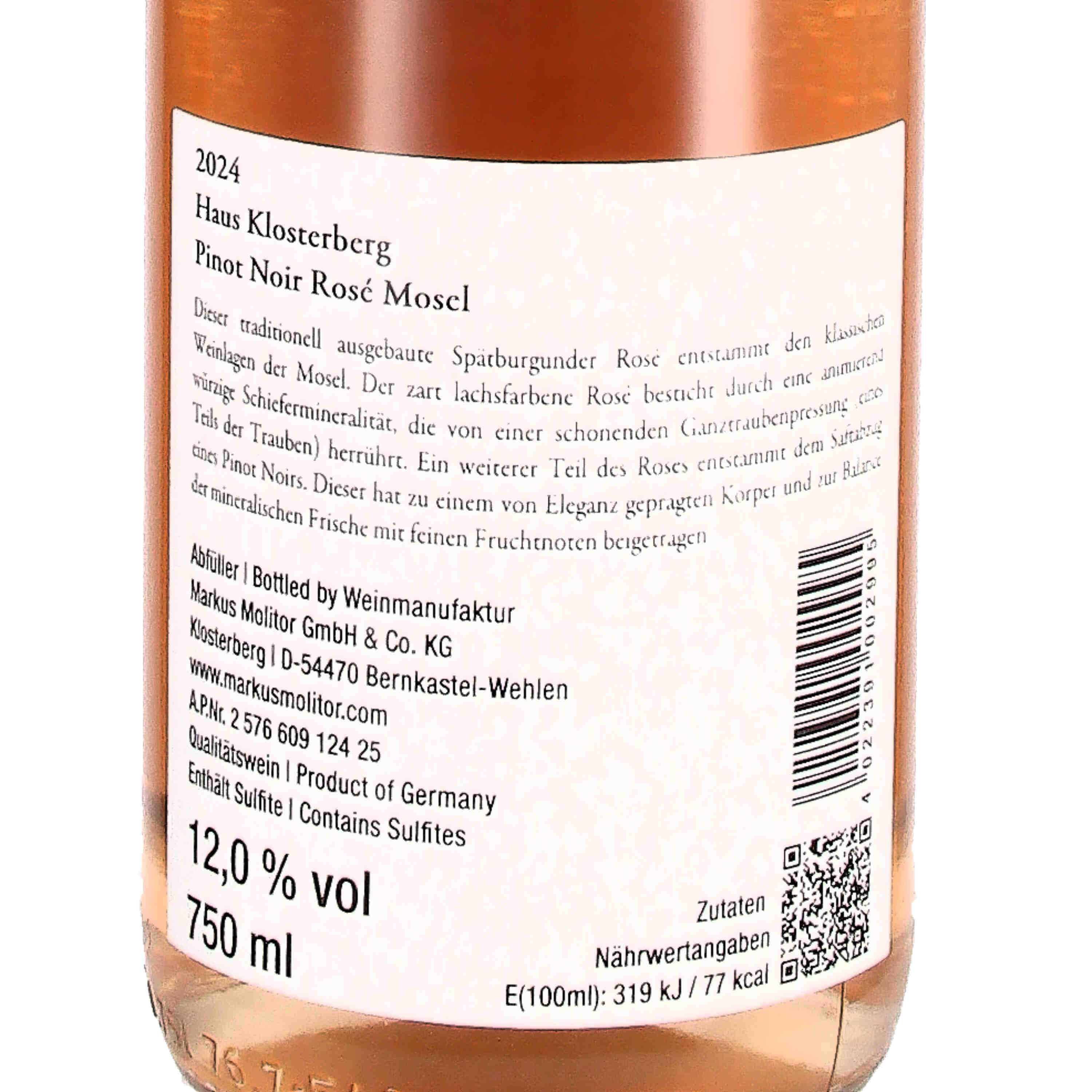 Pinot Noir ROSÉ trocken Haus Klosterberg 2024 QbA