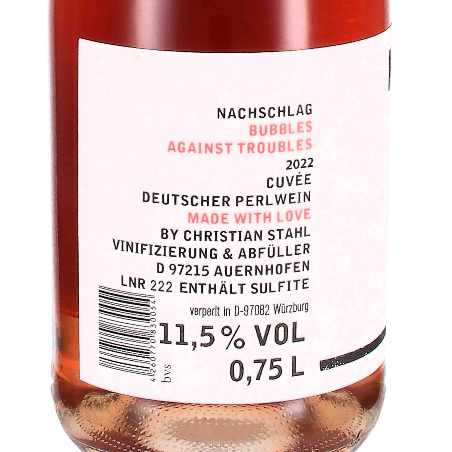 Bubbles against troubles [Nachschlag] ROSÉ 2022, Deutscher Perlwein trocken