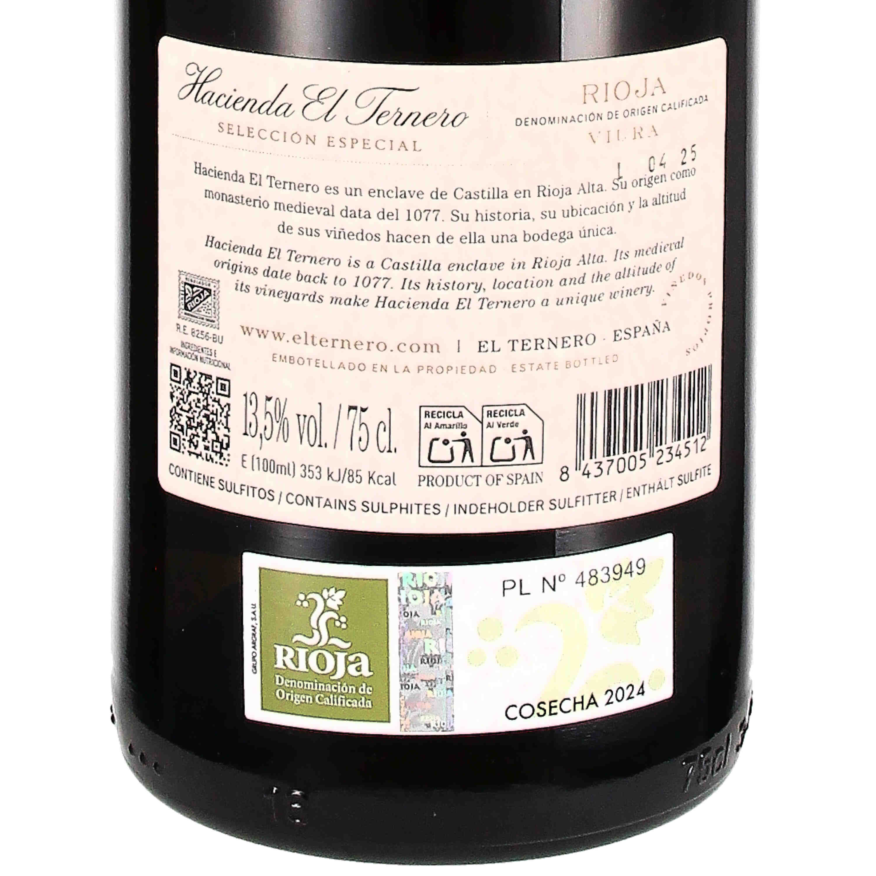 Hacienda el Ternero blanco Selección Rioja D.O.Ca 2024