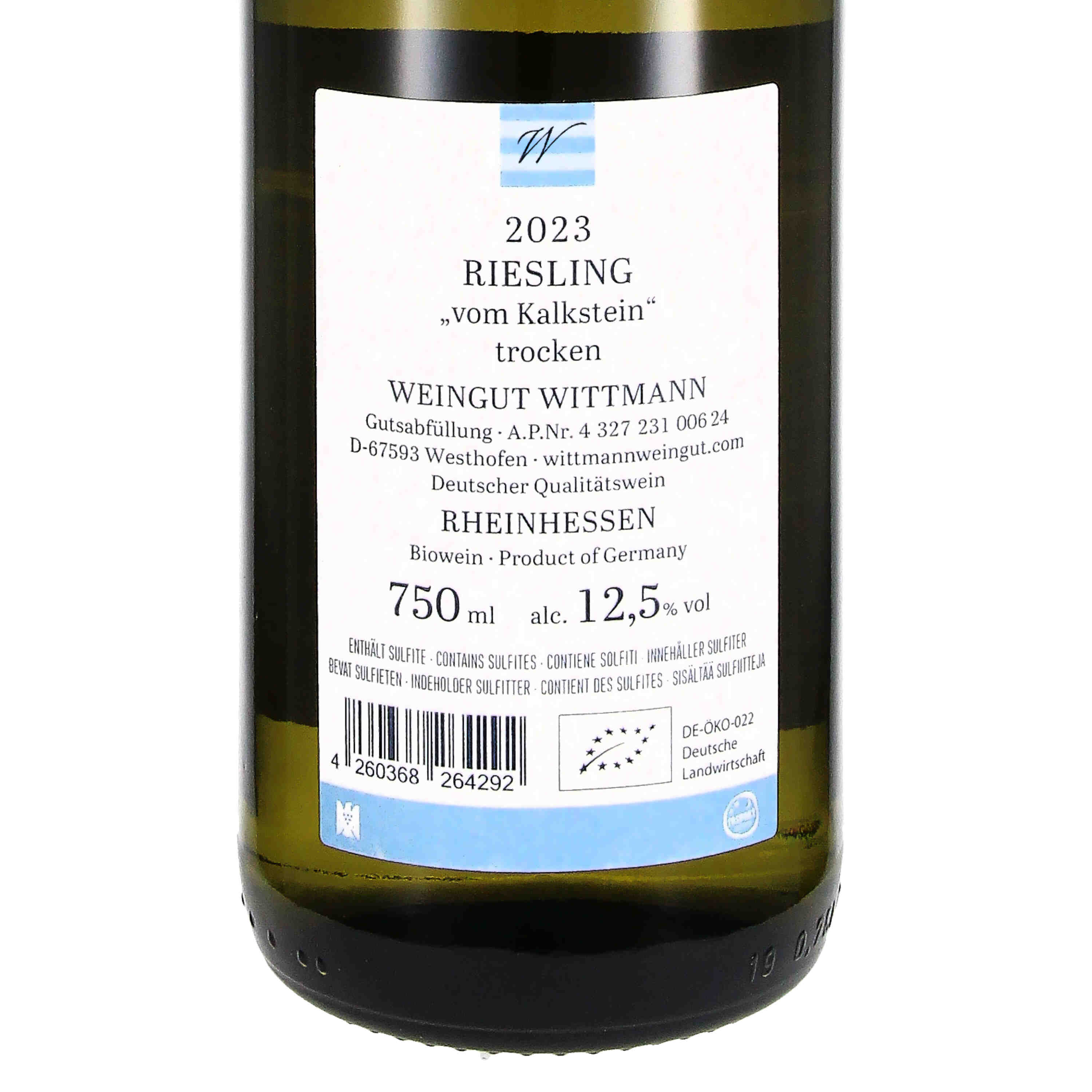 Wittmann Riesling trocken "Vom Kalkstein" VDP.Gutswein 2023, QbA  (bio)