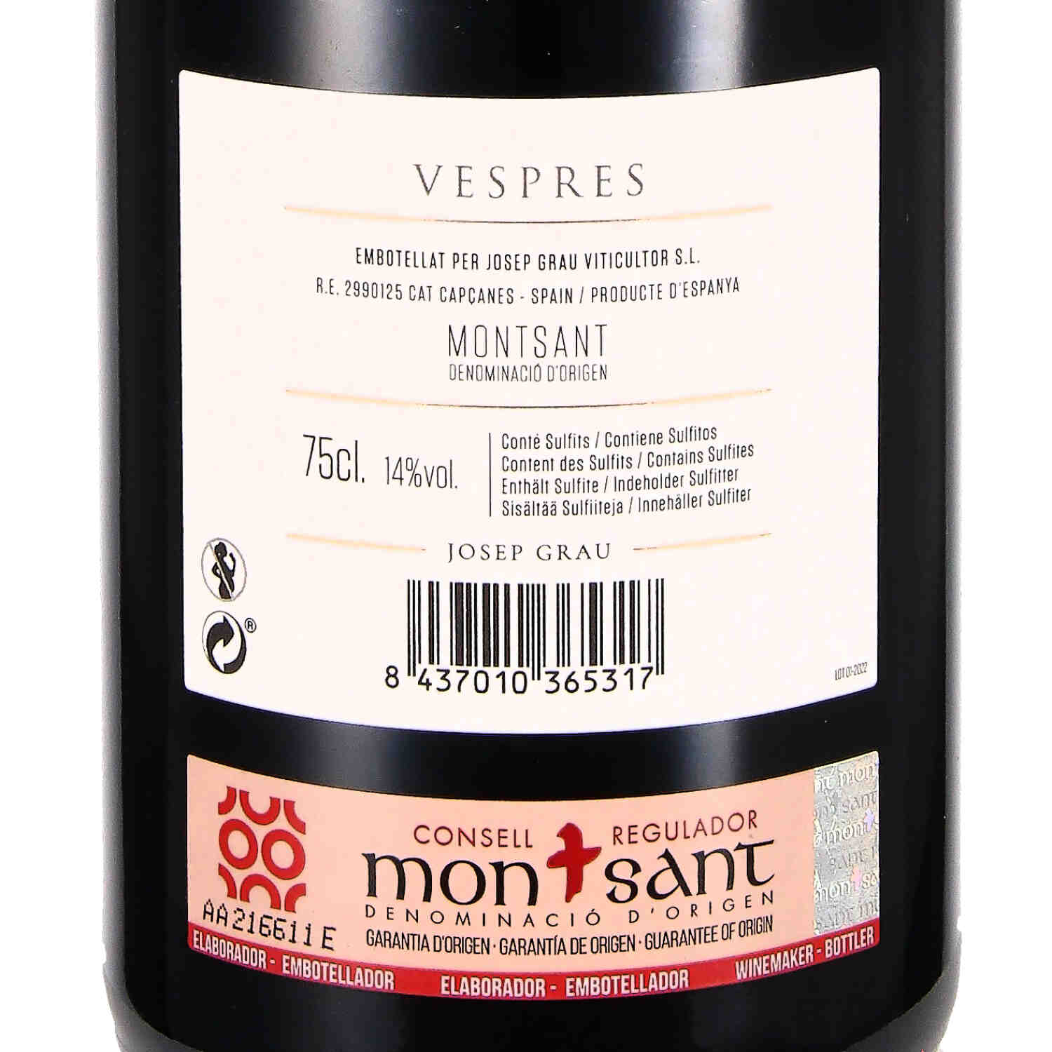 Tinto D.O. Montsant Vespres 2022