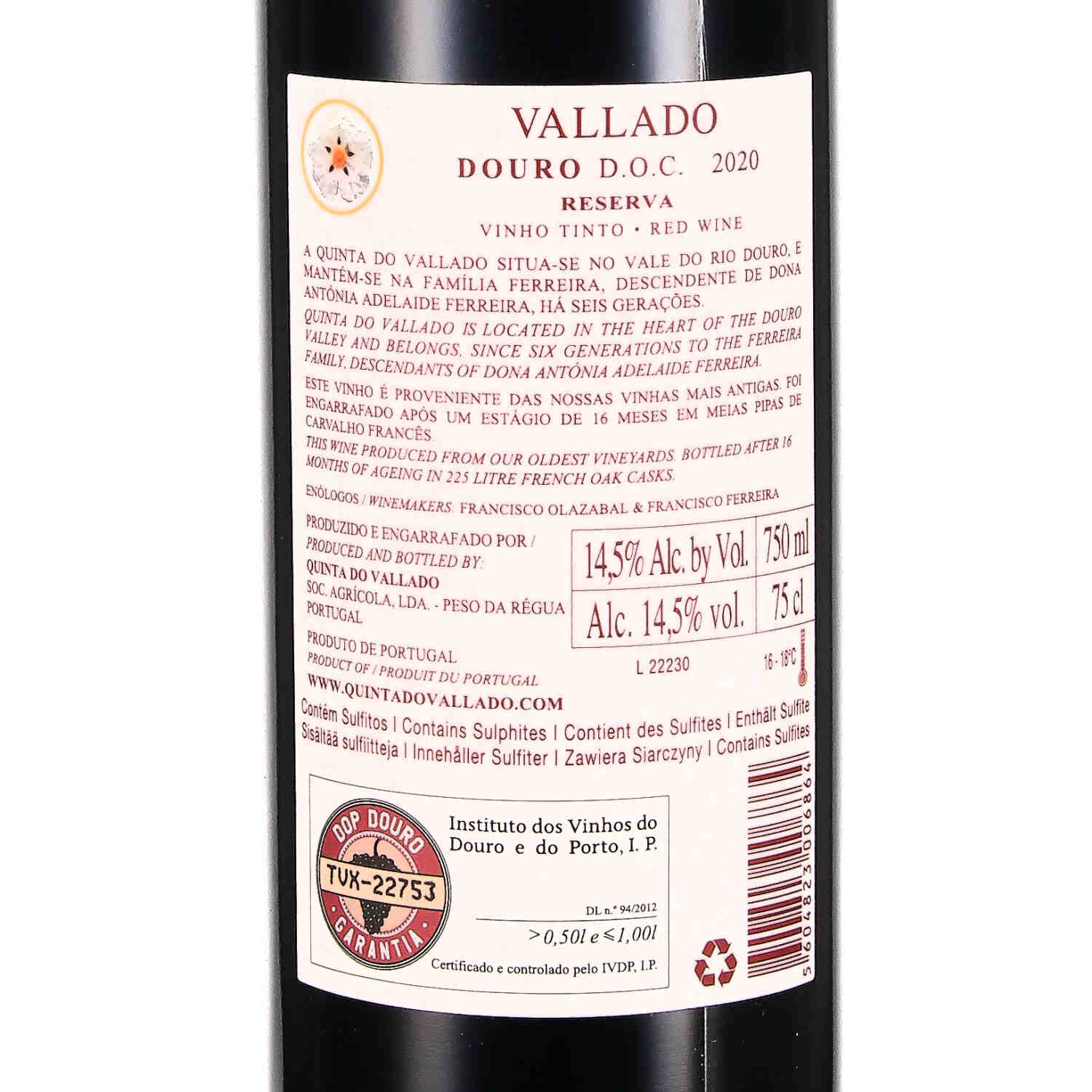 Quinta do Vallado Reserva Field Blend Douro tinto DOC 2020