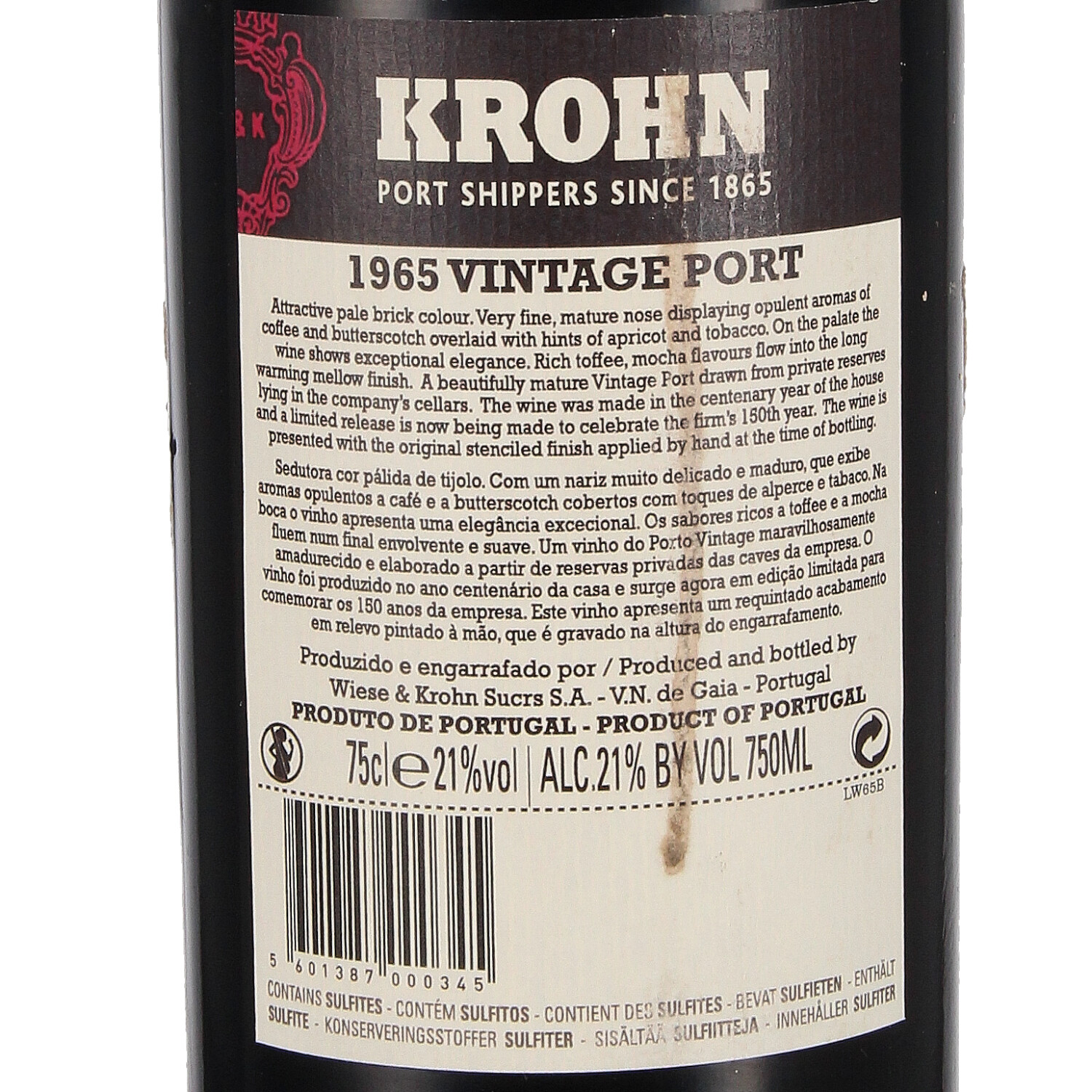 Krohn Vintage 1965 Port in der OHK, limitiert
