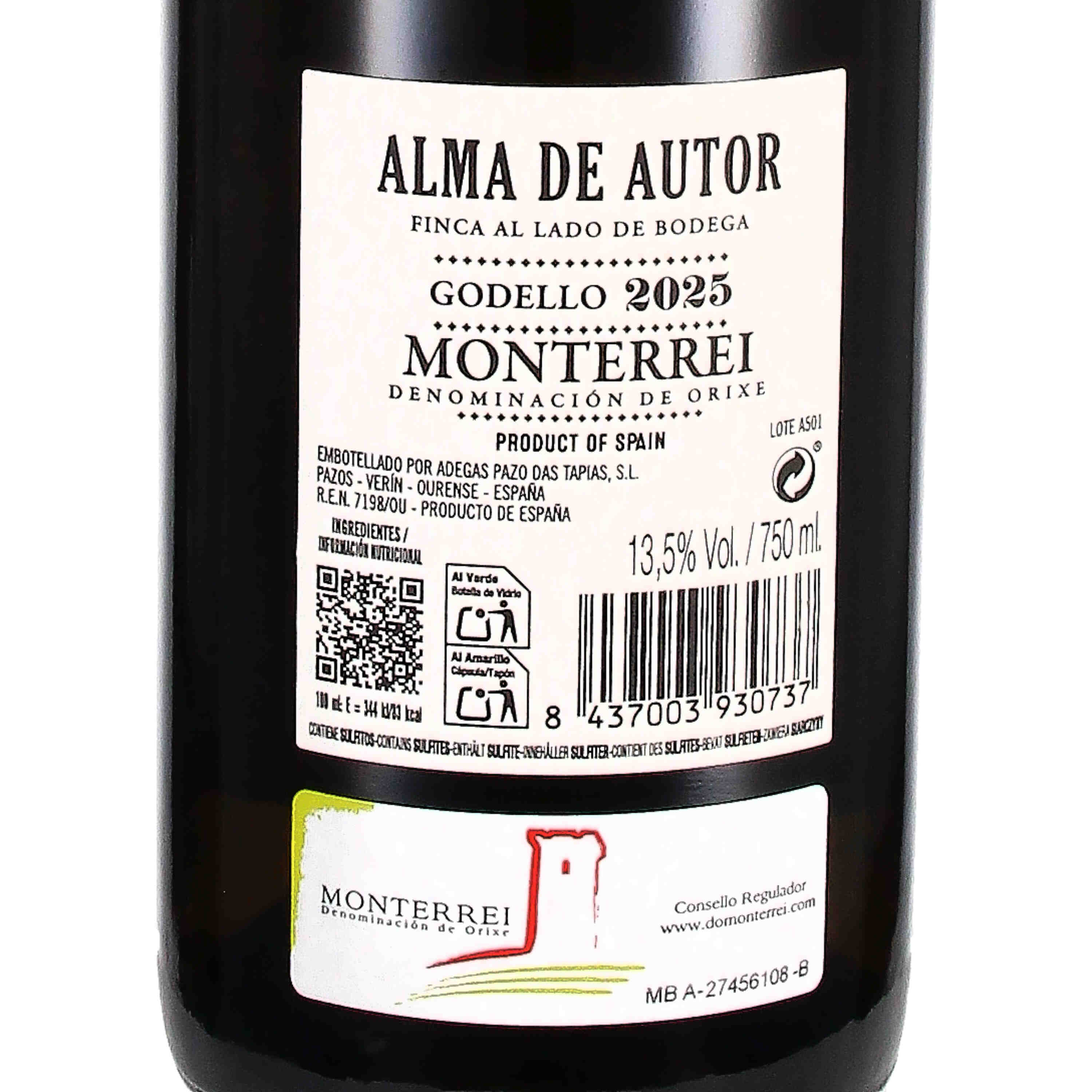 Godello Old Vines Alma de Autor Monterrei D.O. 2025