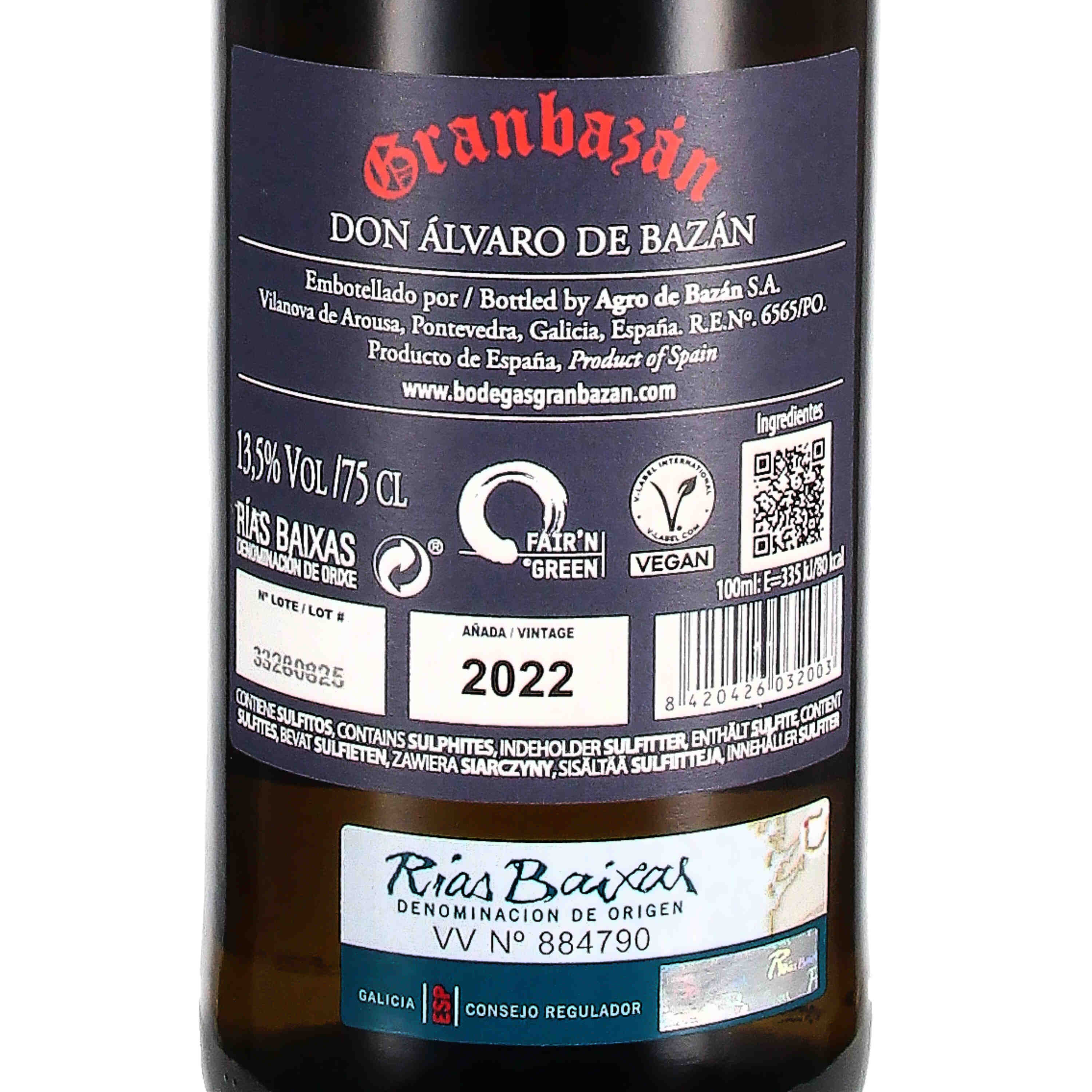 Granbazán Albariño "Don Álvaro de Bazán" 2022 D.O. Rias Baíxas