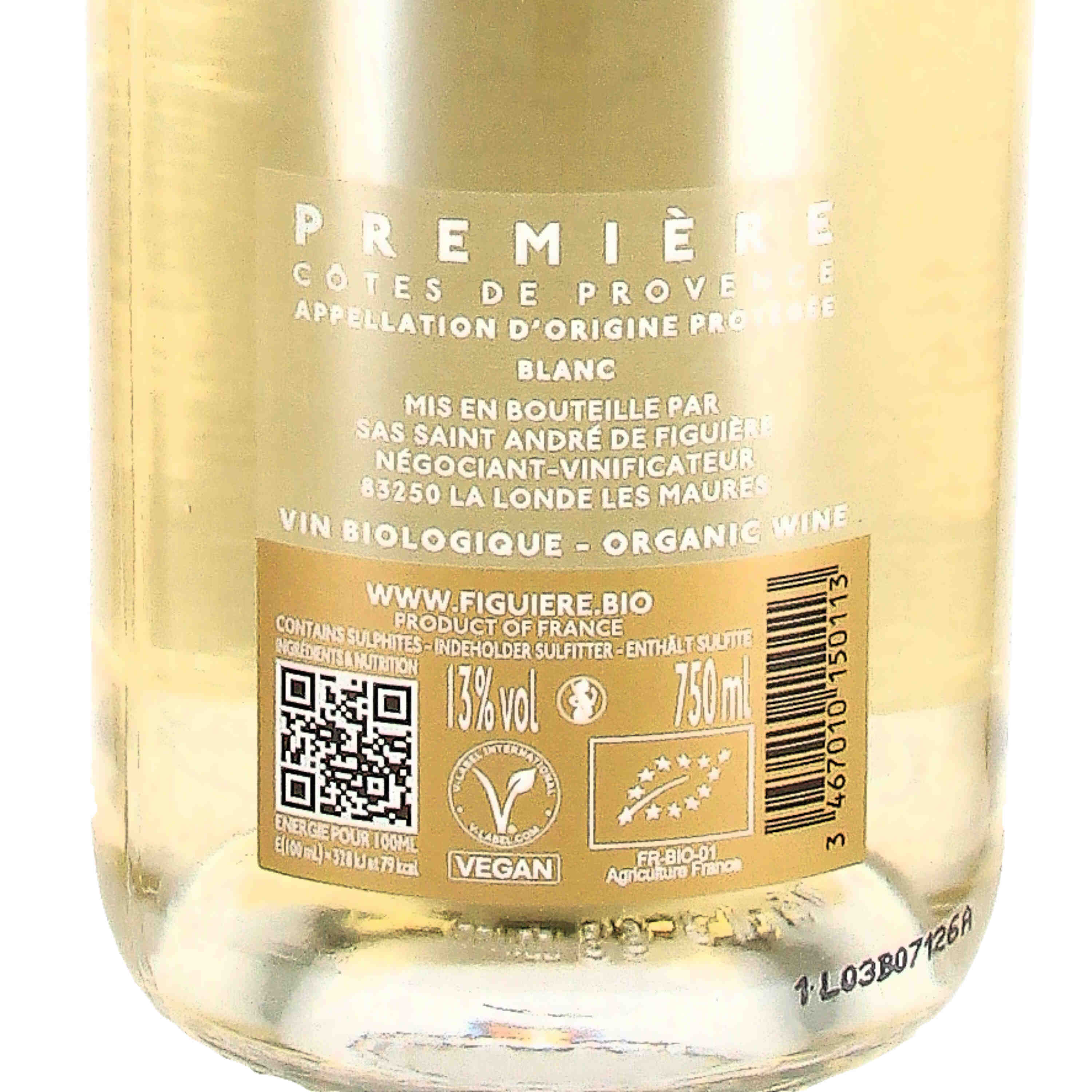 "Première de Figuière" blanc AOP Côtes de Provence 2025 (bio)