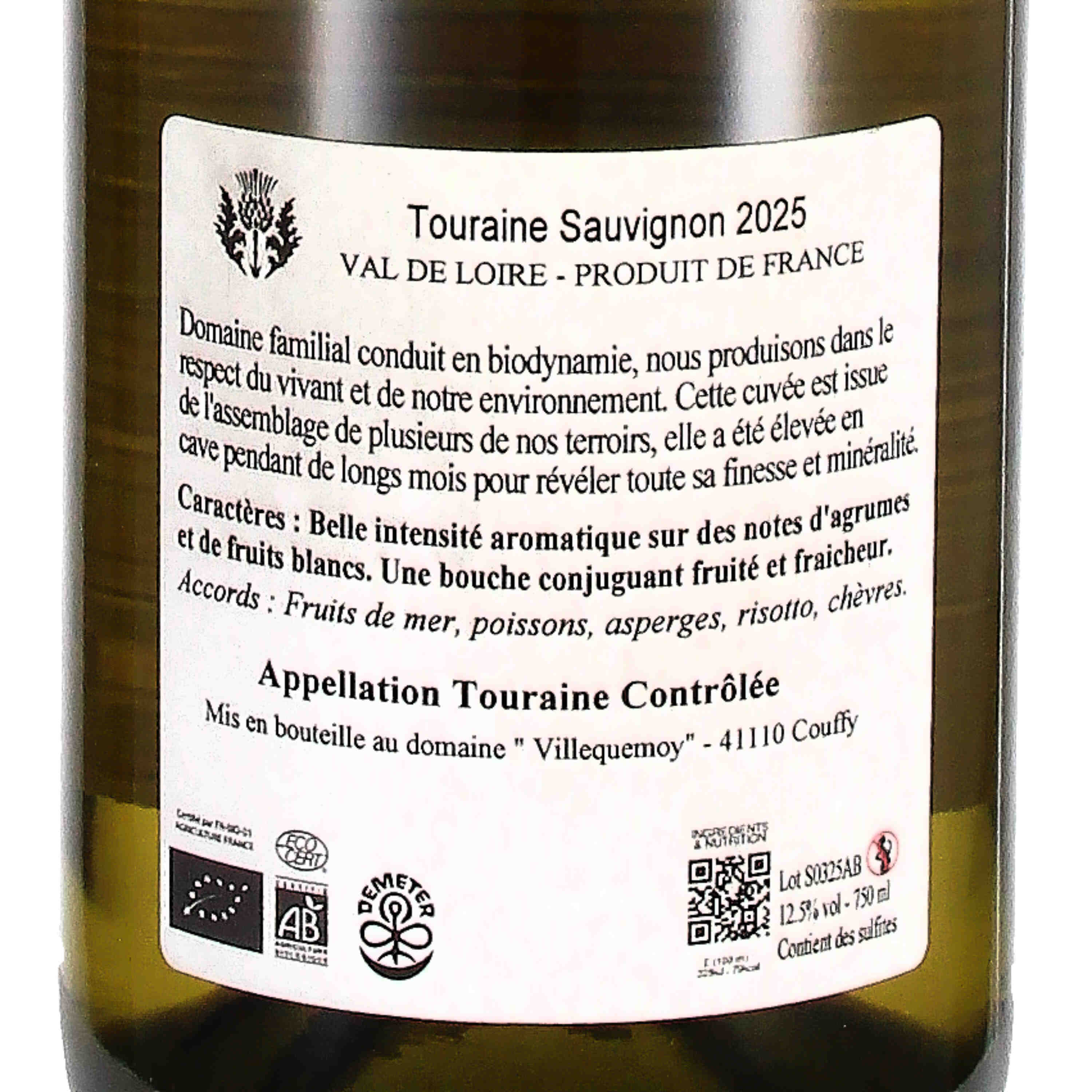 Sauvignon Blanc Touraine AOC 2025 (Bio)