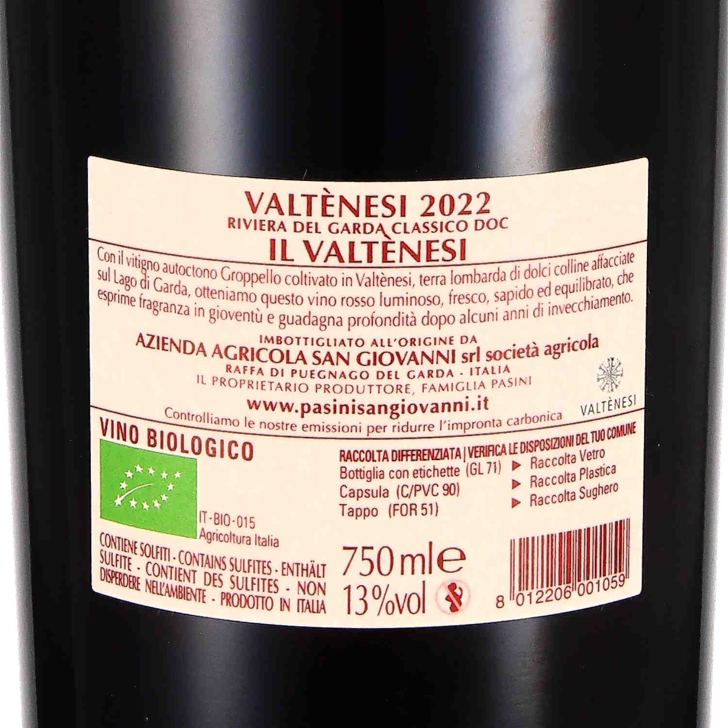 "Il Valtènesi" Groppello Garda Classico Valtènesi 2022 (bio)