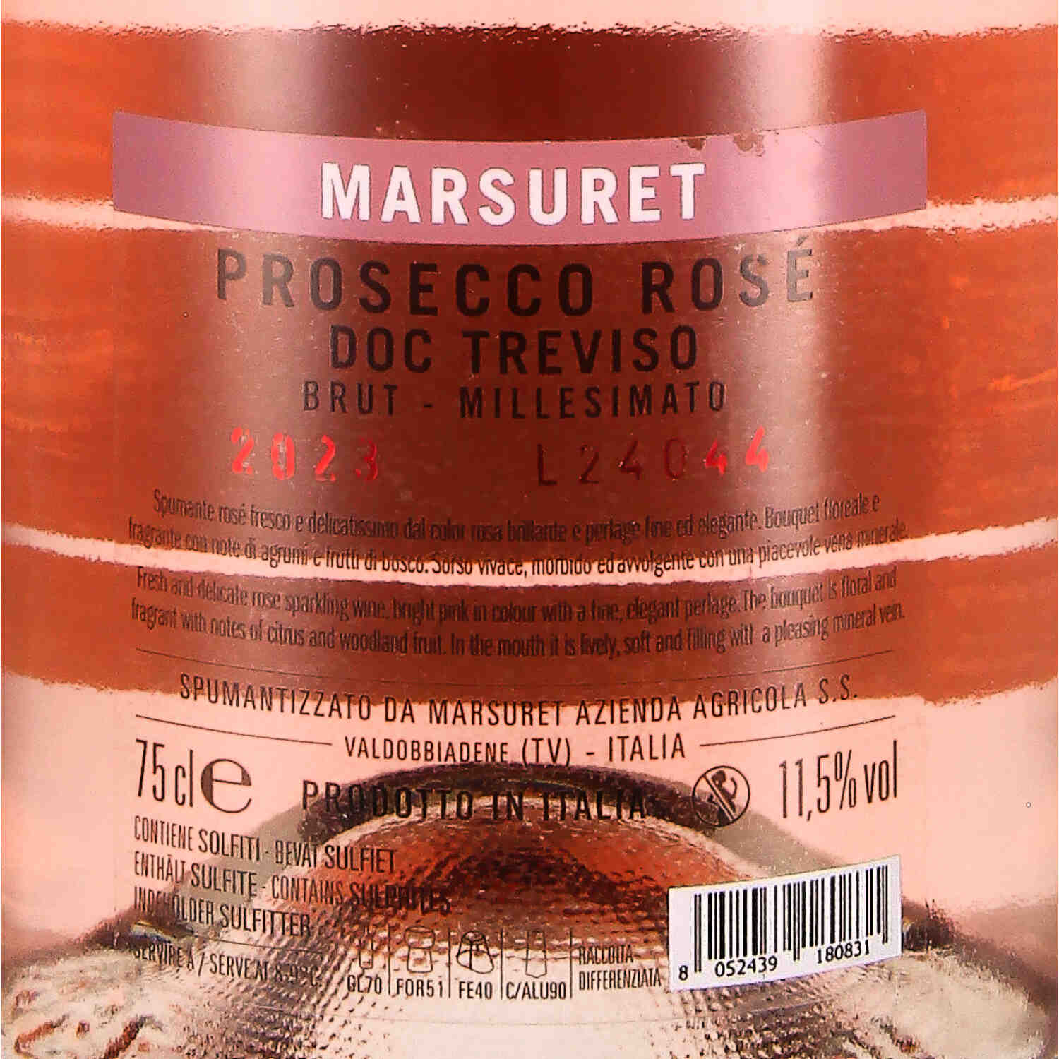 Prosecco Rosé Brut Treviso DOC Millesimato 2023