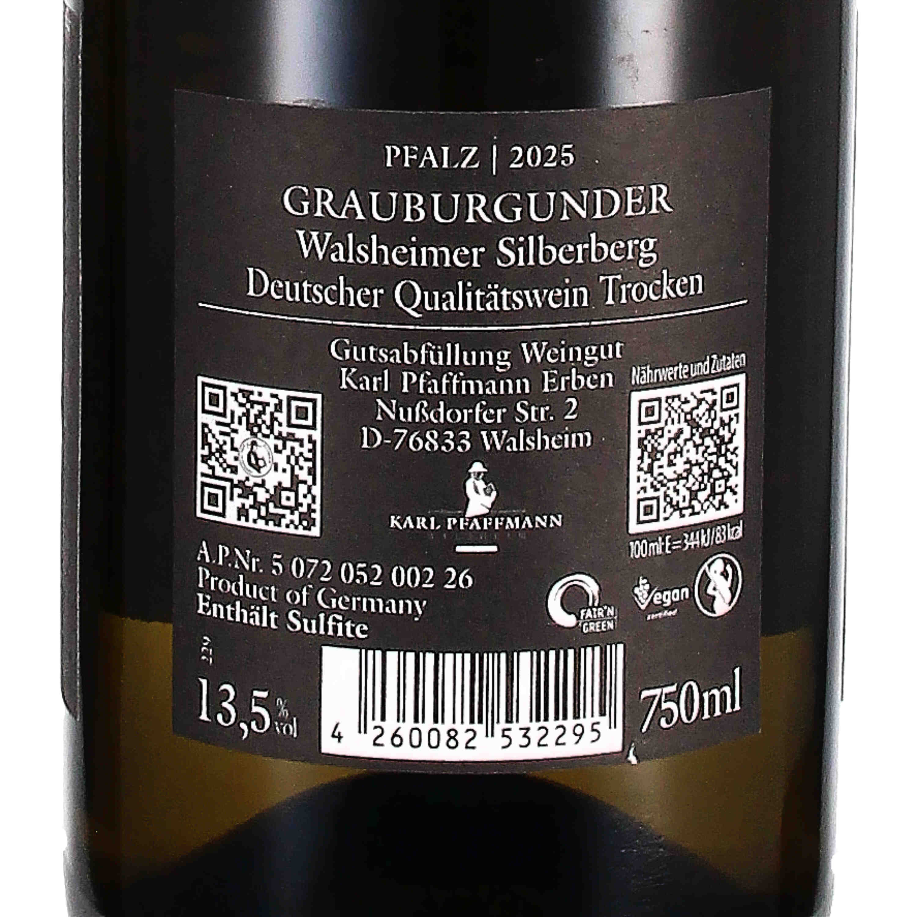 Grauburgunder trocken Walsheimer Silberberg Selection 2025,  Qw