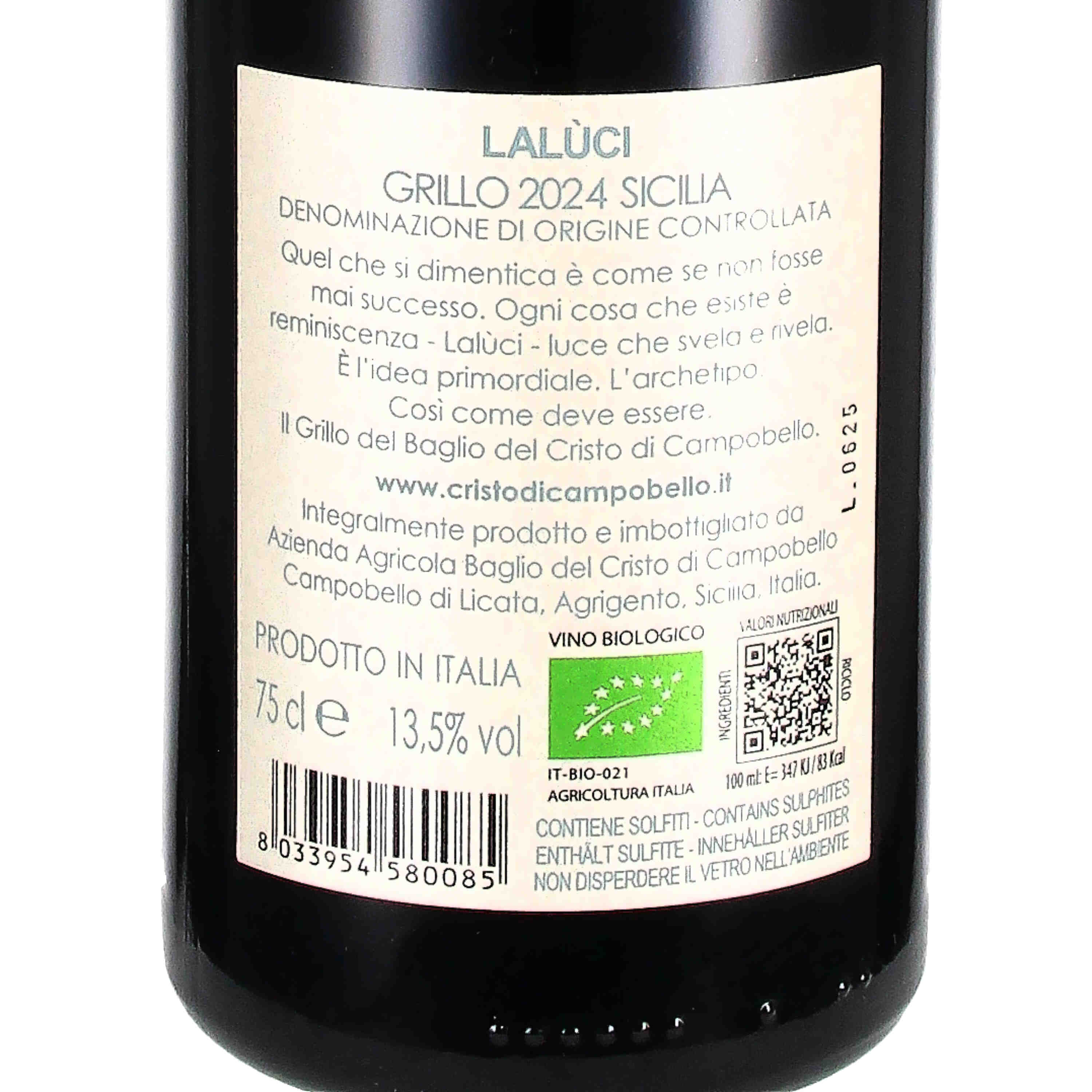 Lalùci Grillo DOC Sicilia 2024 (bio)