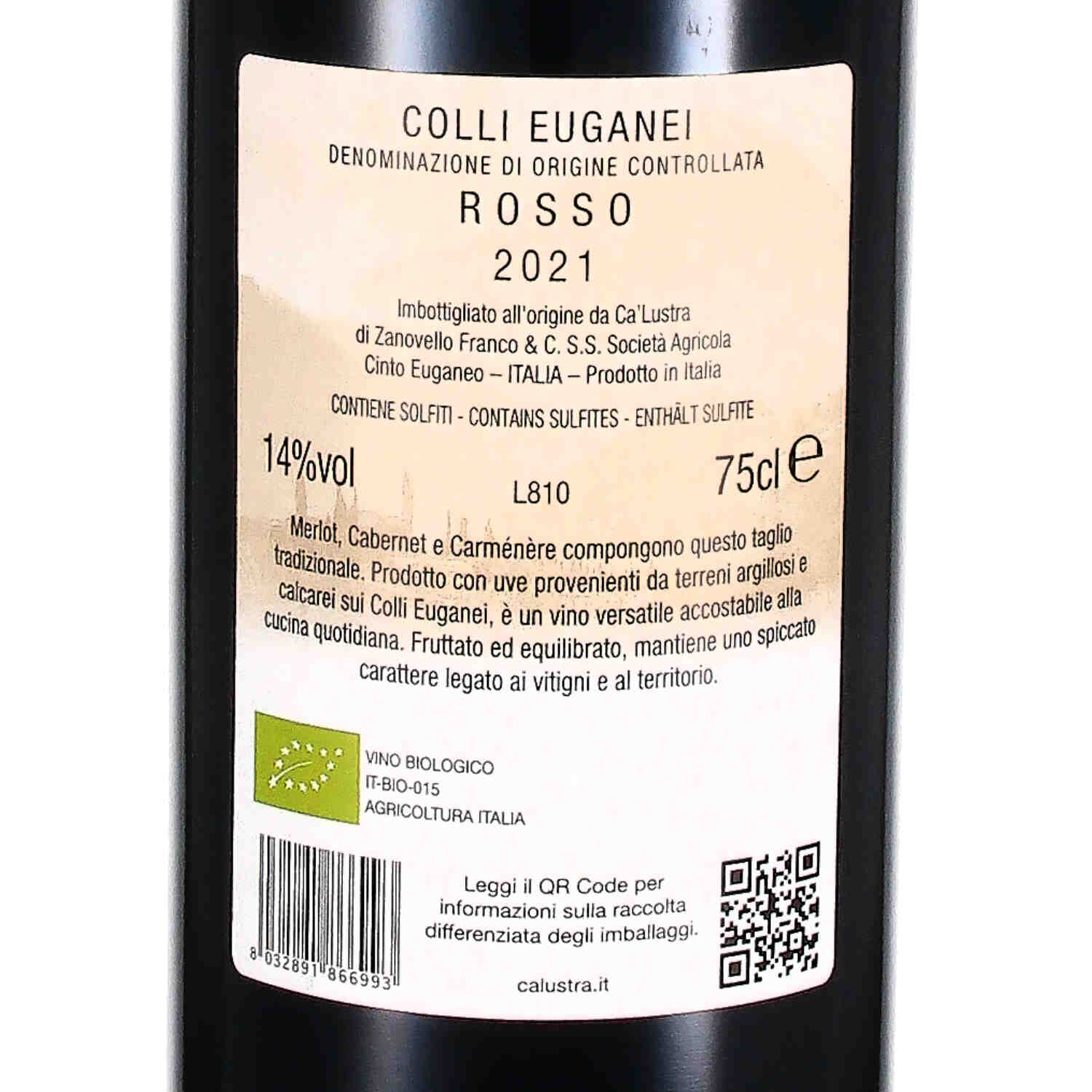 Rosso DOC Colli Euganei  2021 (bio)