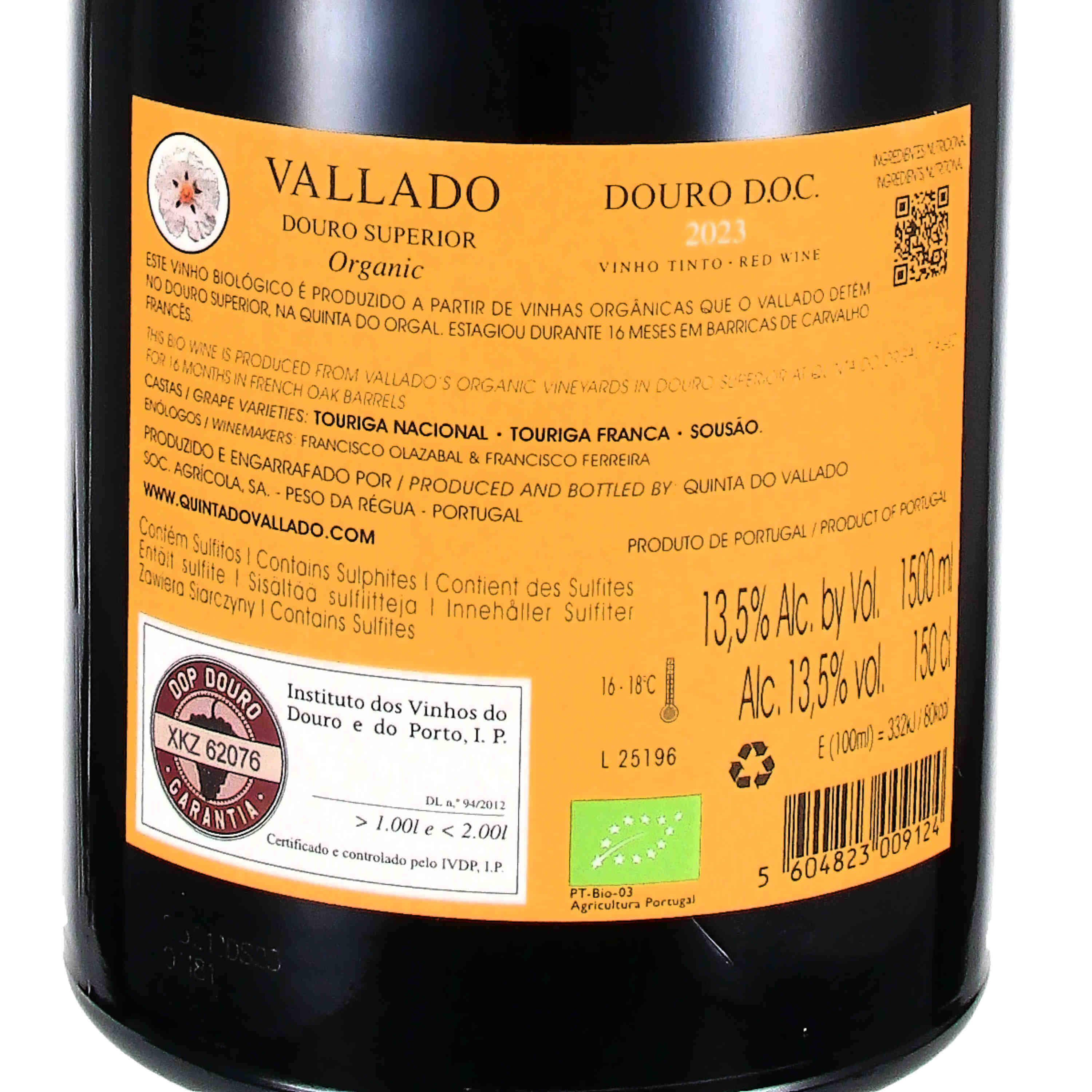 Vallado Douro tinto Superior DOC 2023 - Magnum  (bio)