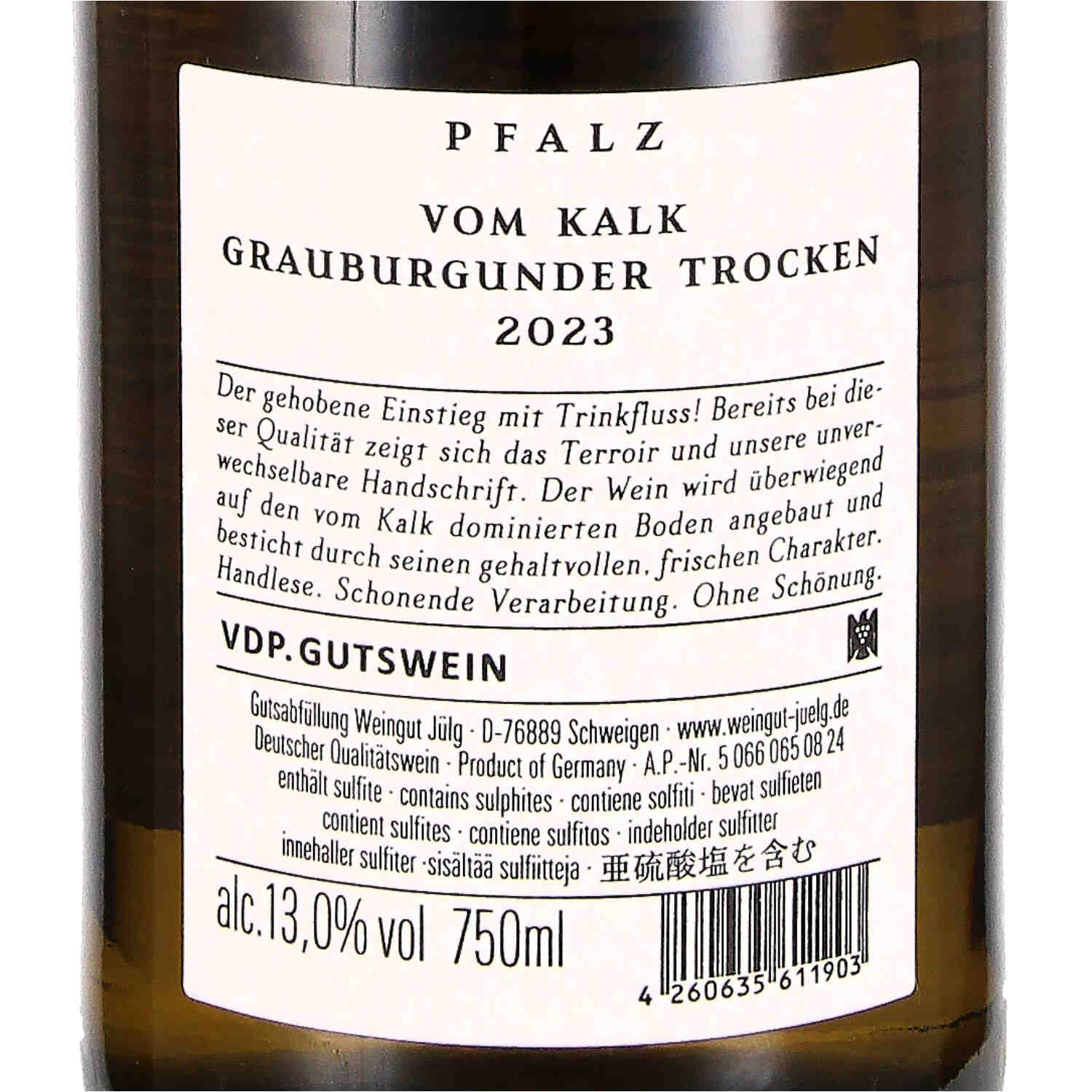 Grauburgunder "vom Kalk" VDP.Gutswein 2023