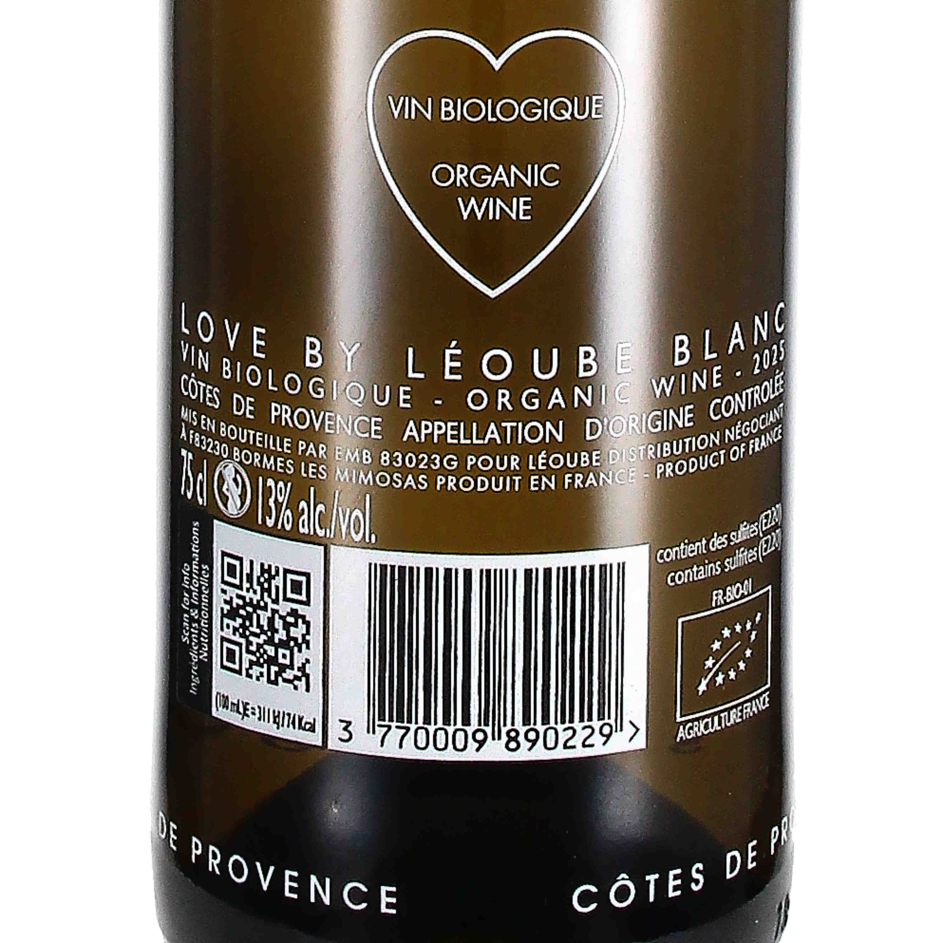LOVE by Léoube Blanc Côtes de Provence 2025 (bio)