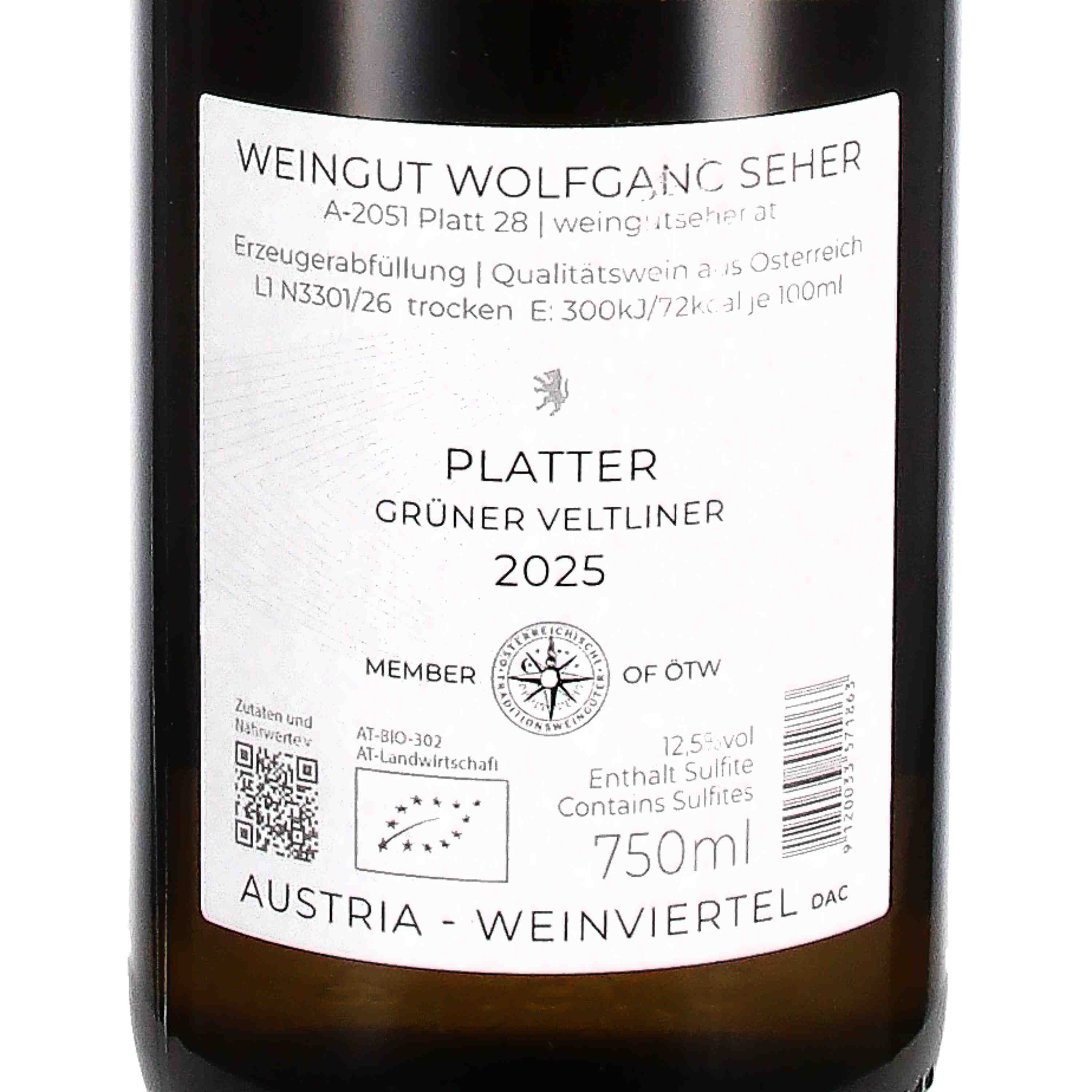 Grüner Veltliner "Platter" Weinviertel DAC 2025 (bio)