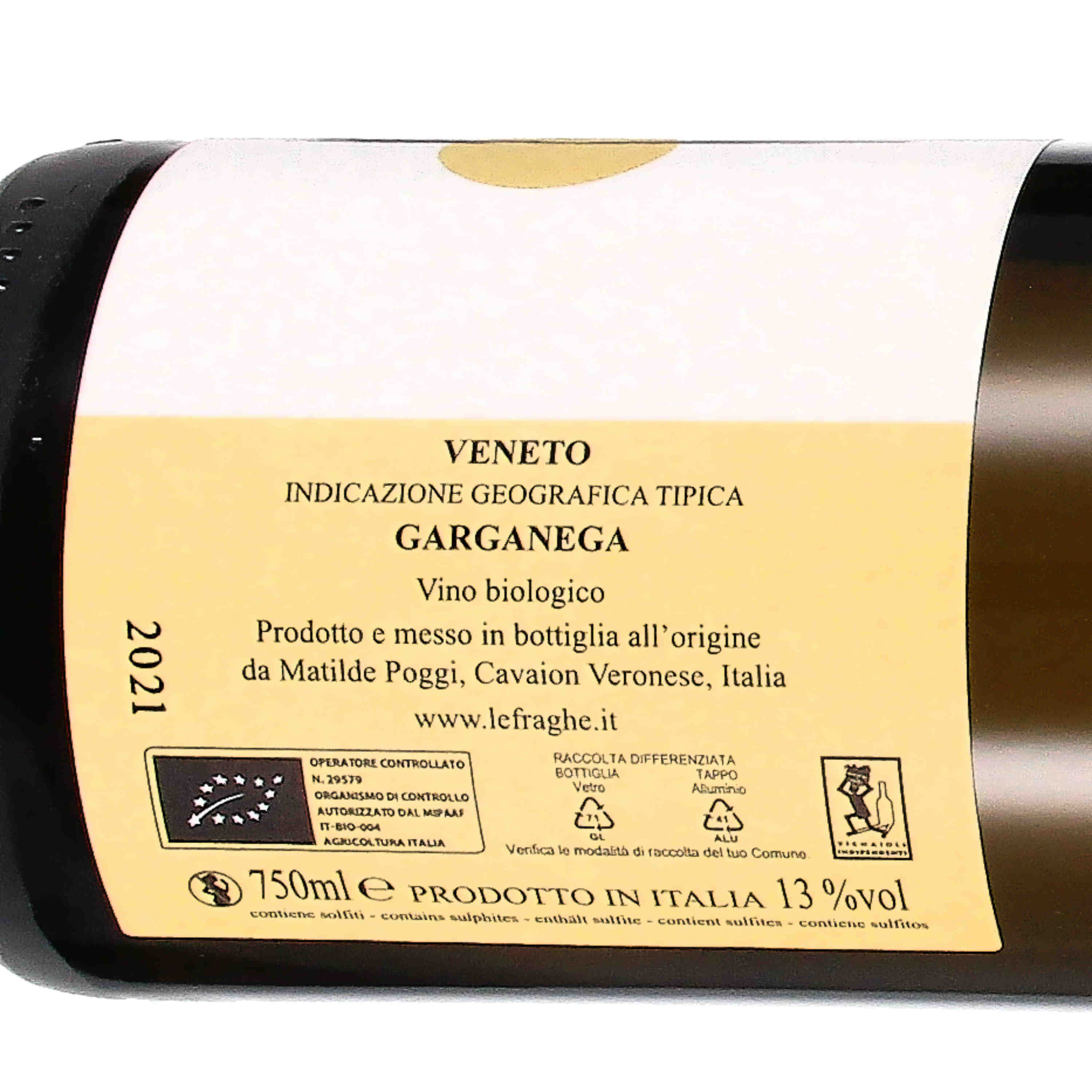 Garganega "Traccia di Bianco" Bianco delle Venezie IGT  2021 (bio)
