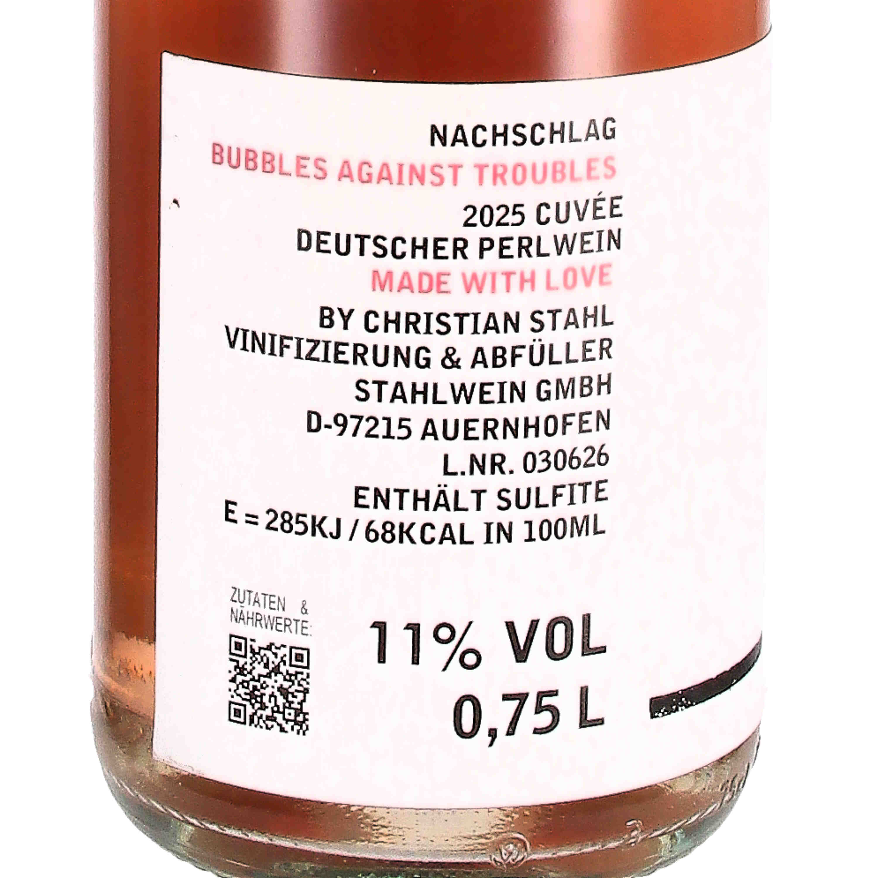 Bubbles against troubles [Nachschlag] ROSÉ 2025, Deutscher Perlwein trocken