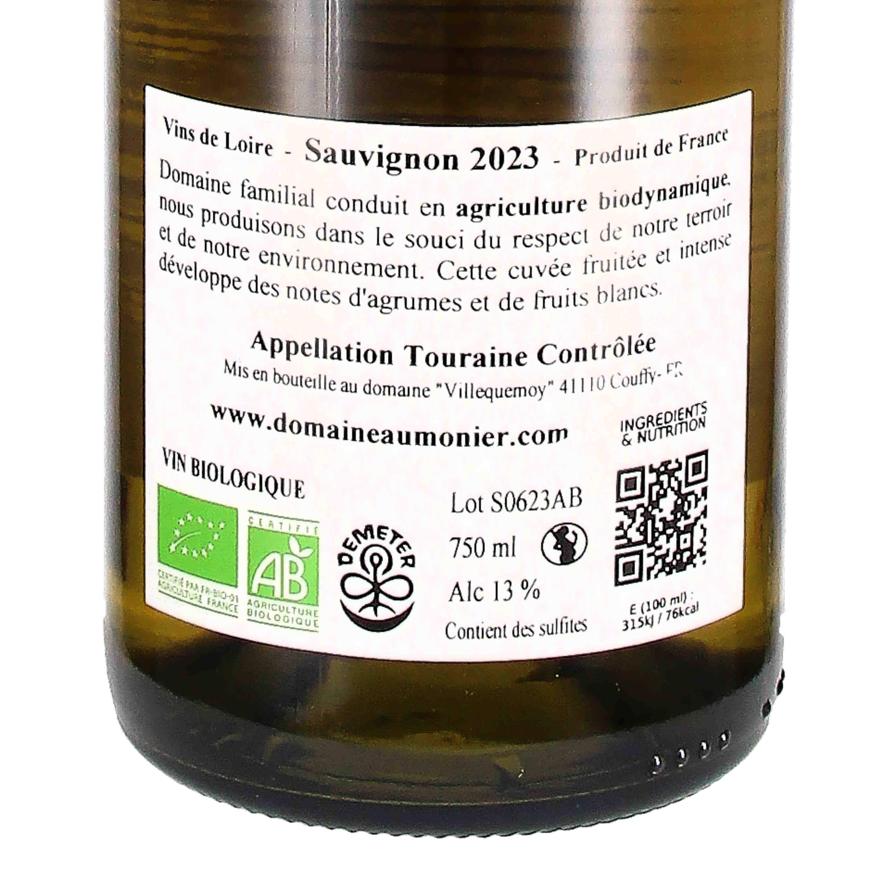 Touraine Sauvignon Blanc AOC 2023 (Bio)