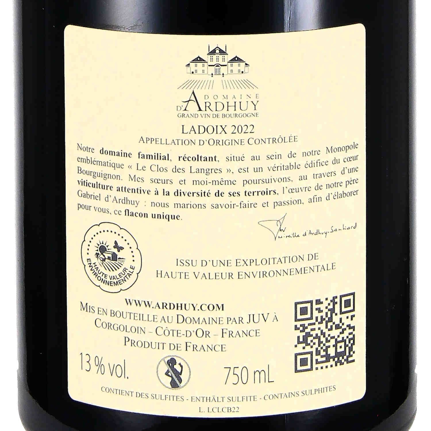 Ladoix Clos des Chagnots Monopole rouge AOC 2022