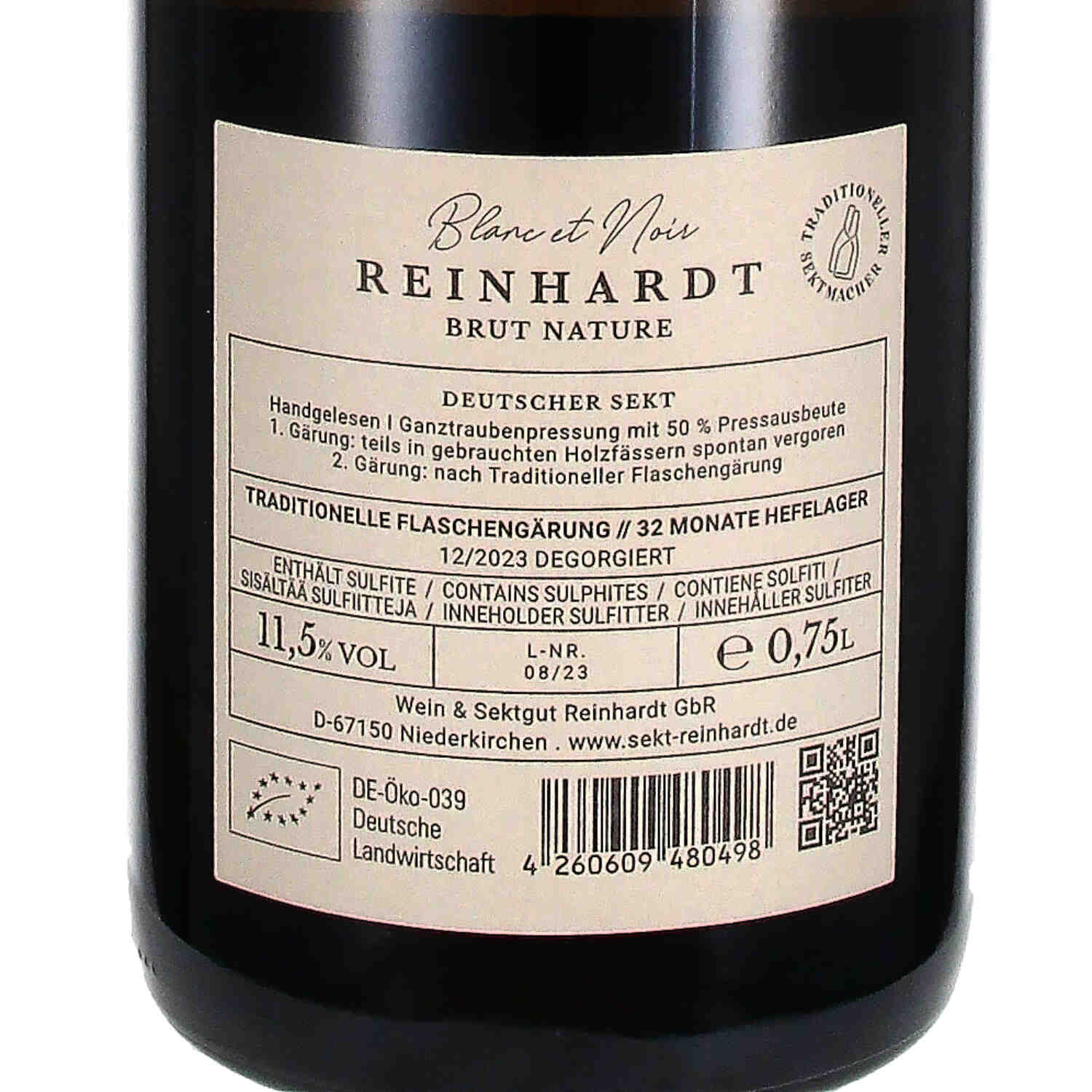 Blanc et Noir brut nature, Sekt bA-Pfalz (bio)