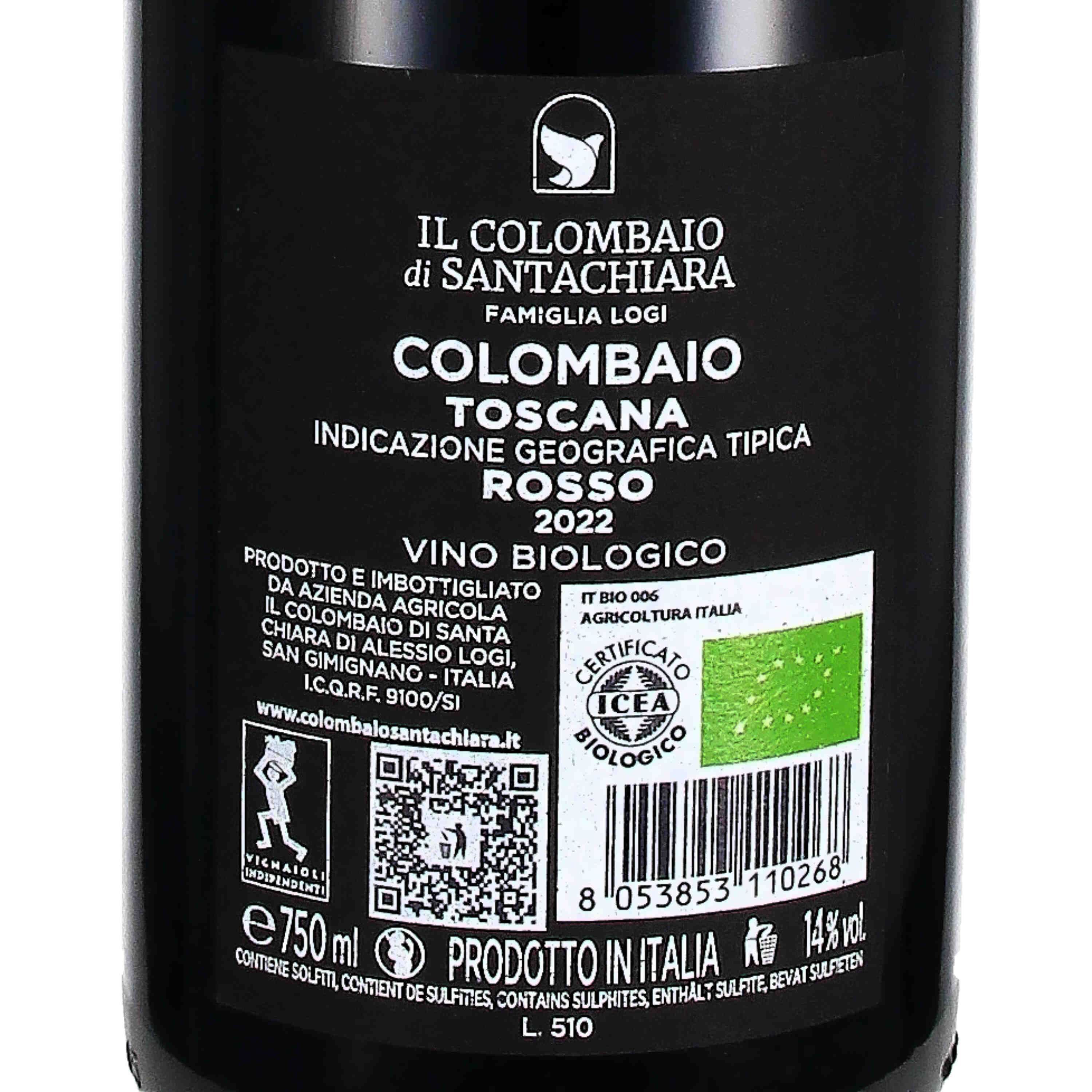 San Gimignano Rosso Toscana IGT "Colombaio" 2022 (bio)