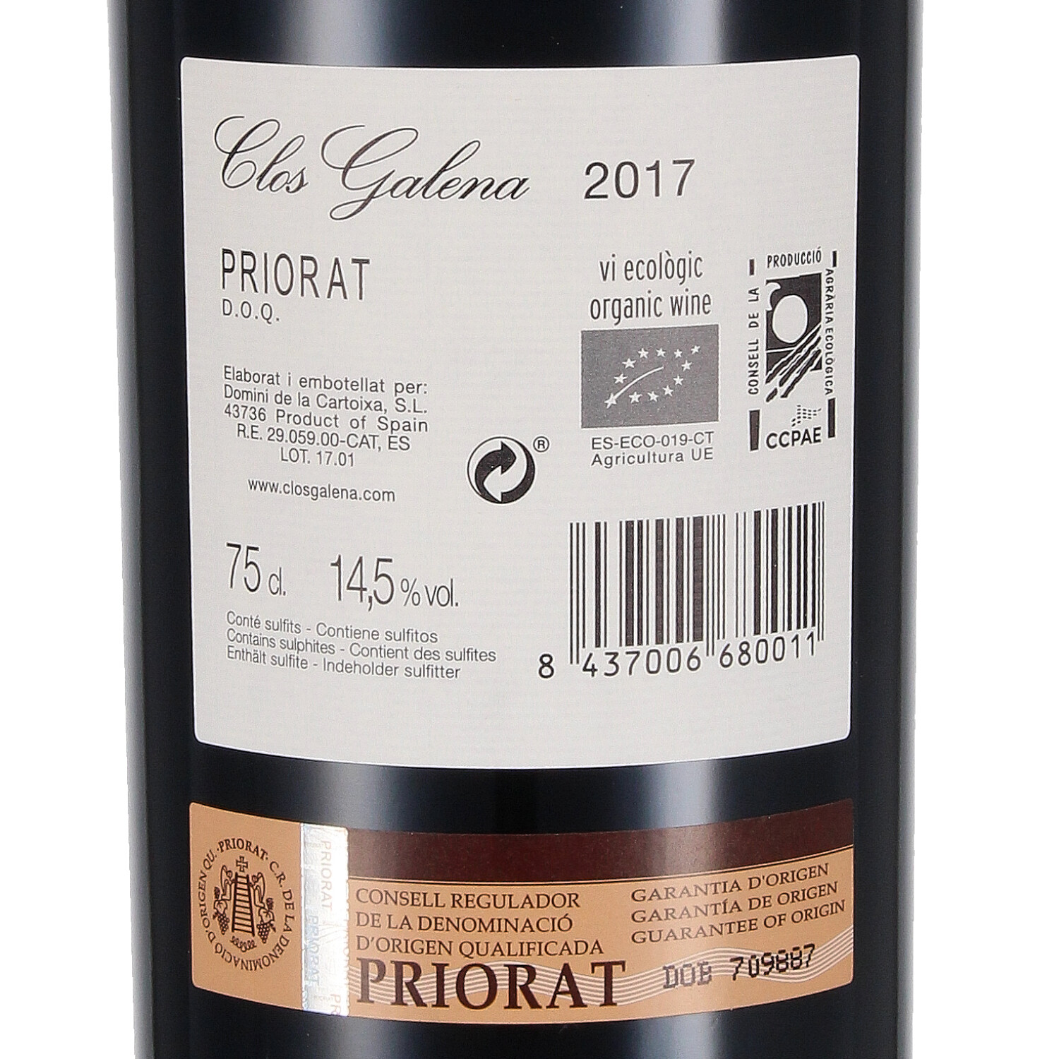Clos Galena Priorat D.O.Q. 2017 (bio)