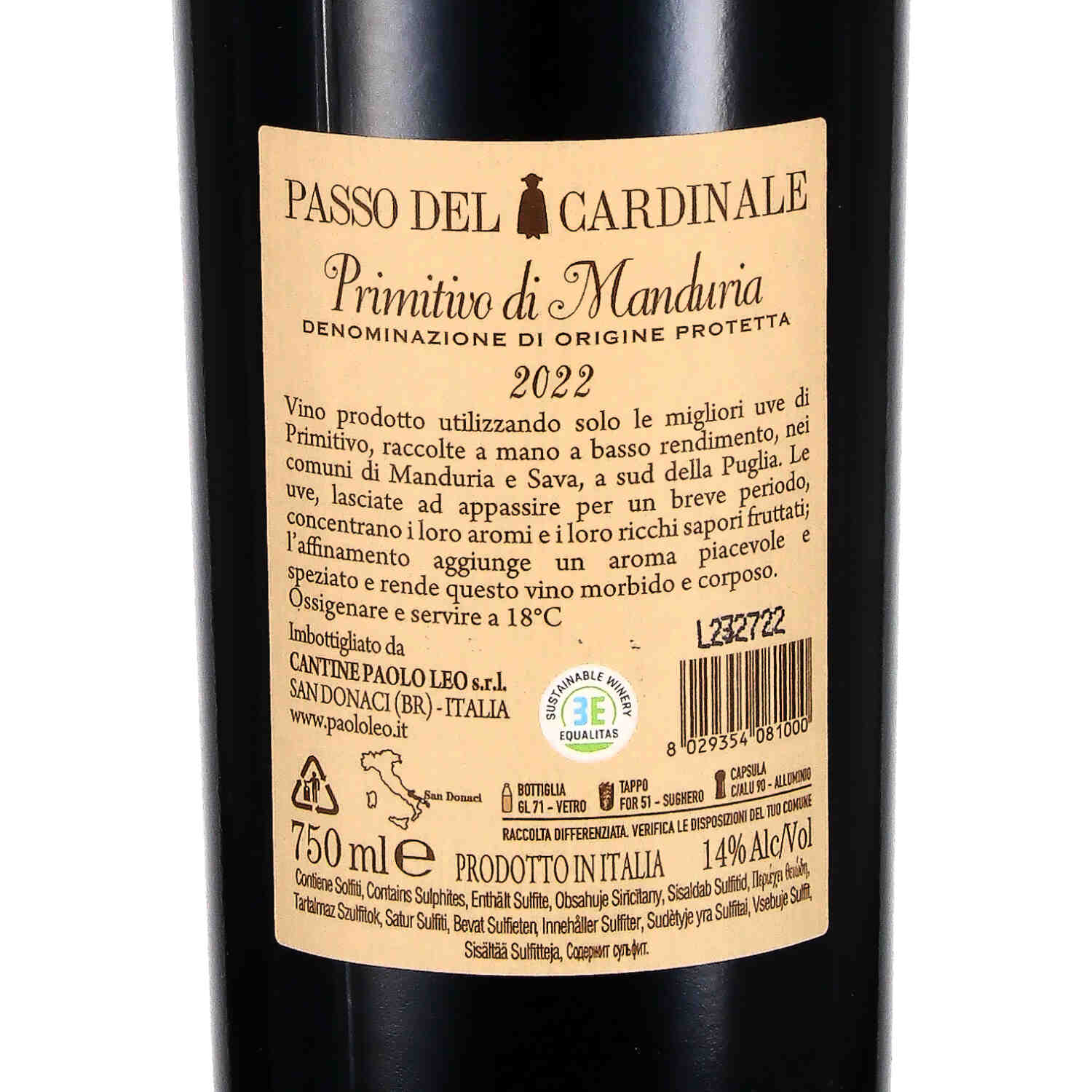 "Passo del Cardinale" Primitivo di Manduria DOP 2022
