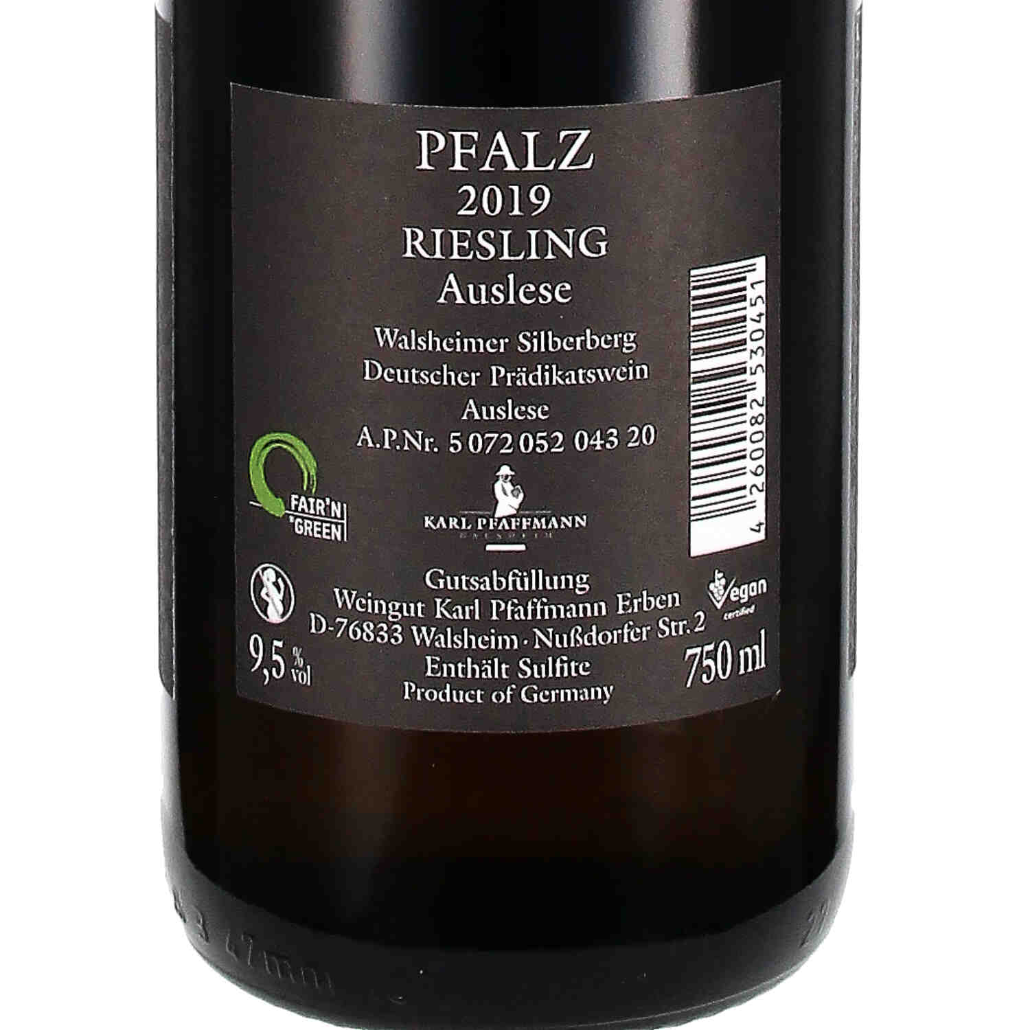 Riesling Auslese Walsheimer Silberberg edelsüß 2019