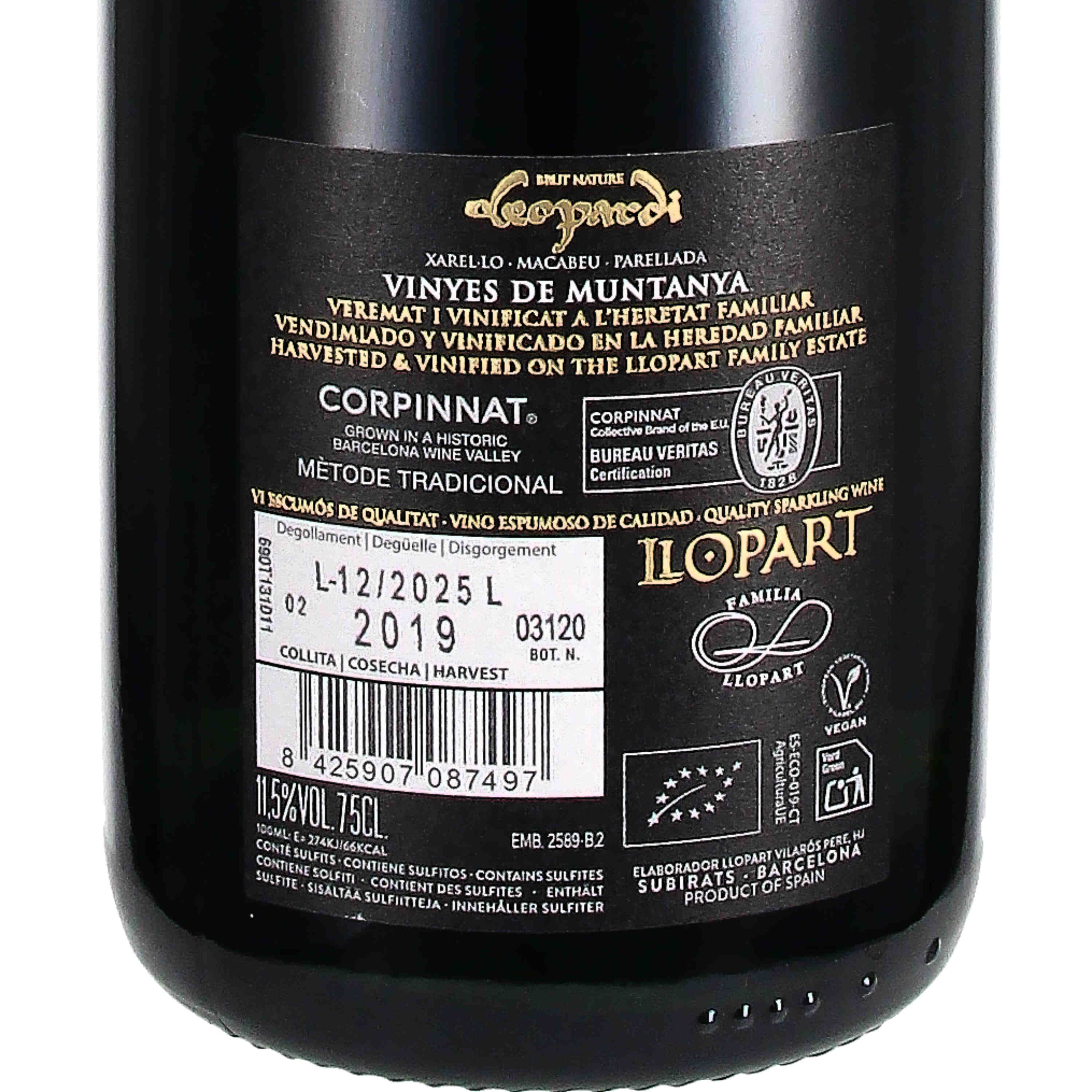 Corpinnat brut nature Leopardi 2019 (bio)