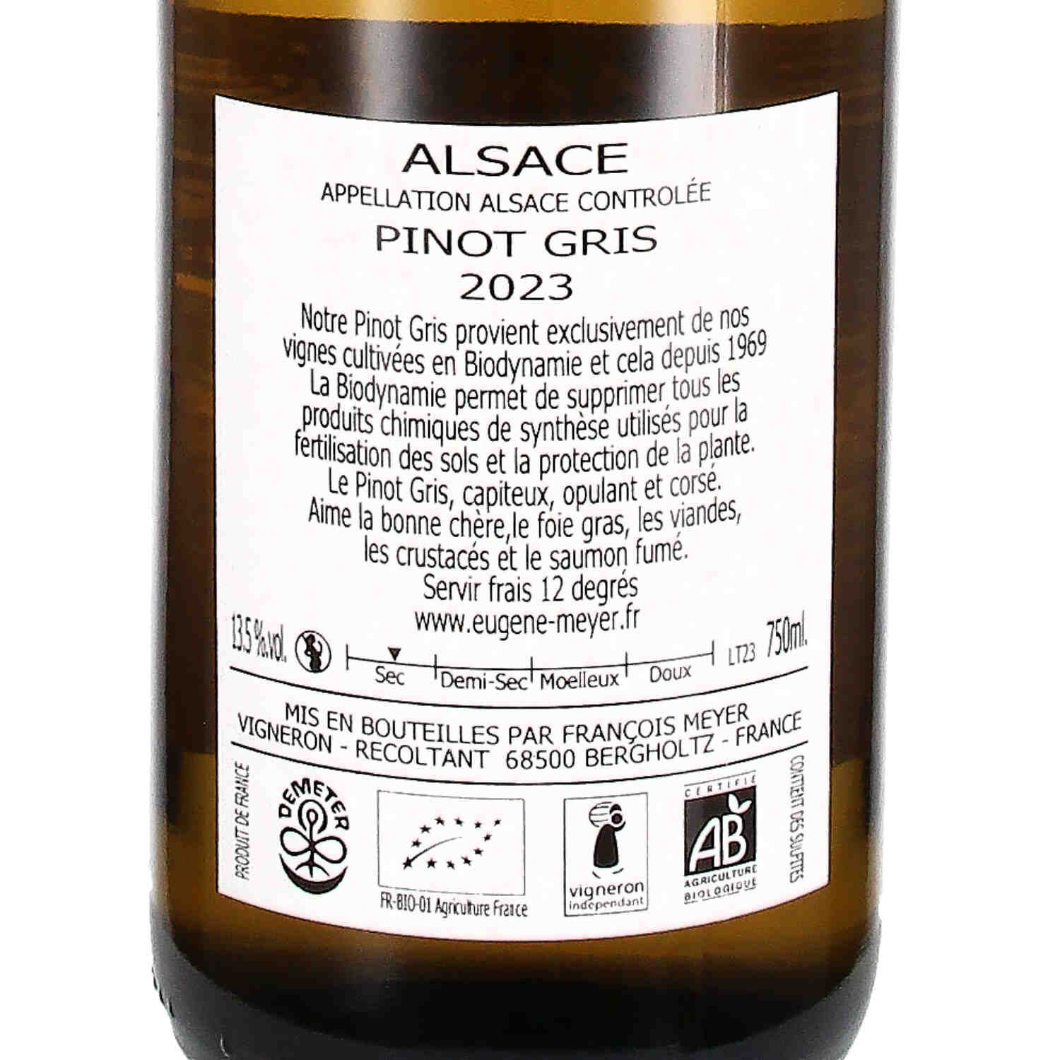 Pinot Gris Alsace AOC 2023 (bio)