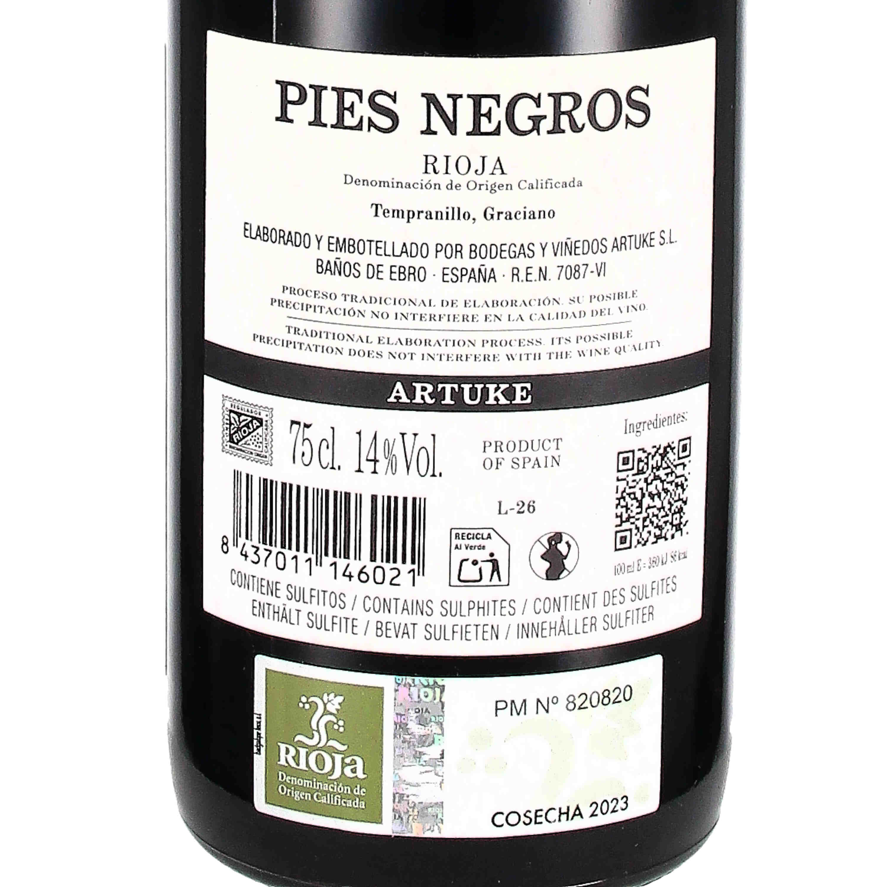 "Pies Negros" Tinto 2023 Rioja D.O.Ca